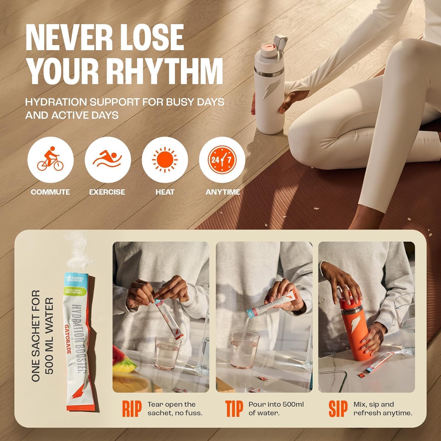 Gatorade Hydration Booster Lemon & Lime Powder Sachets - Electrolytes & Vitamins (Pack of 20) 7