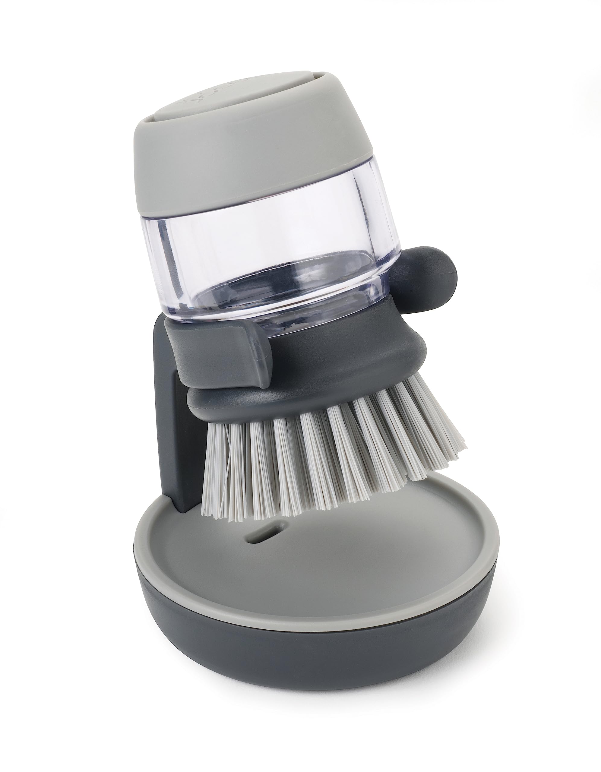 Joseph Joseph Palm Scrub Soap Dispensing Washing-Up Brush - Non-Scratch Bristles | Grey | Plastic 1