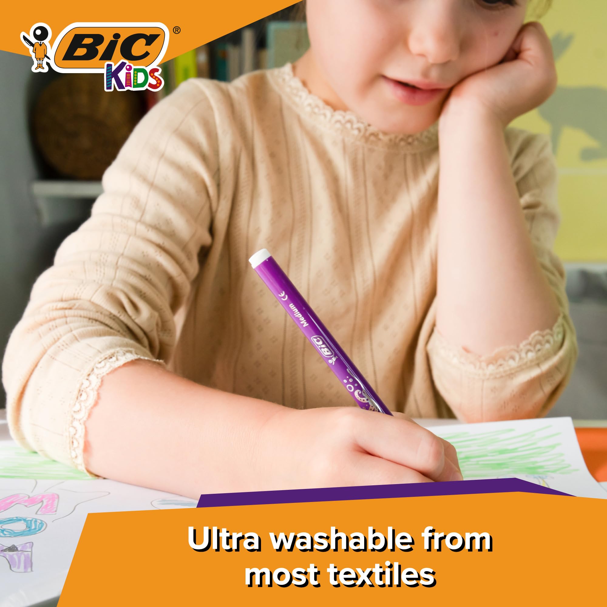 BIC Kids Kid Couleur Felt Tip Pens - Assorted Colors, 18-Pack Cardboard Wallet 3