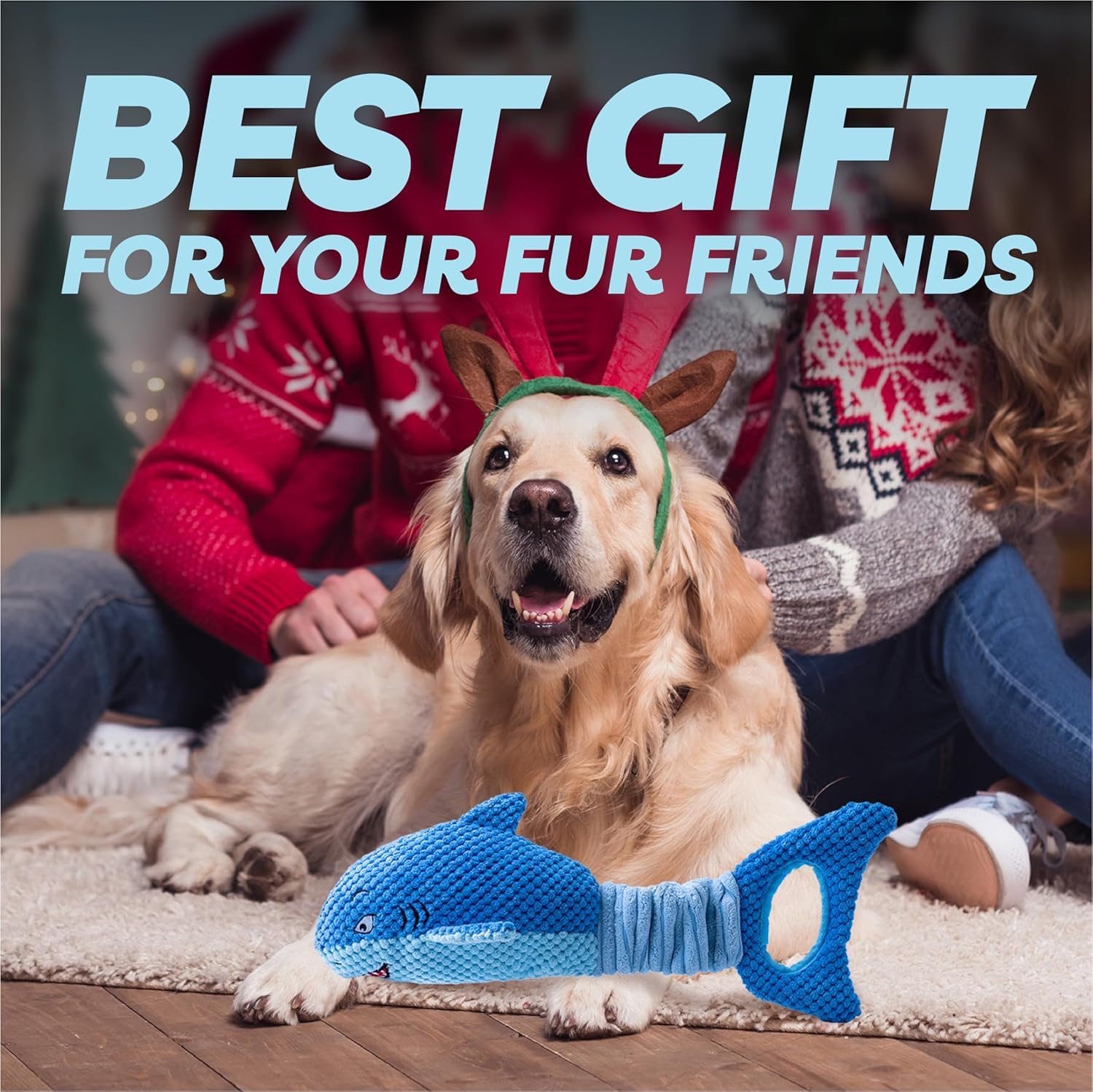 LEGEND SANDY Shark Squeak Toy for Aggressive Chewers | Heavy Duty Tug Toy | Blue 8