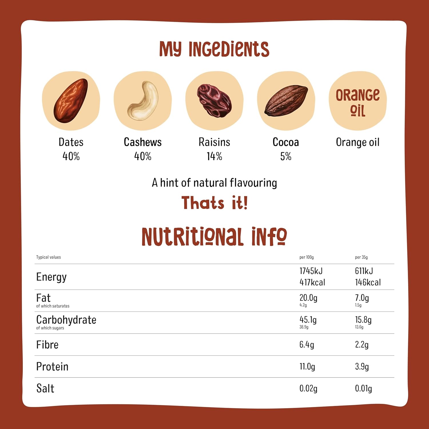 Nakd Cocoa Orange Natural Fruit & Nut Bars - Vegan, Gluten Free, No Added Sugar - 12 Pack 6