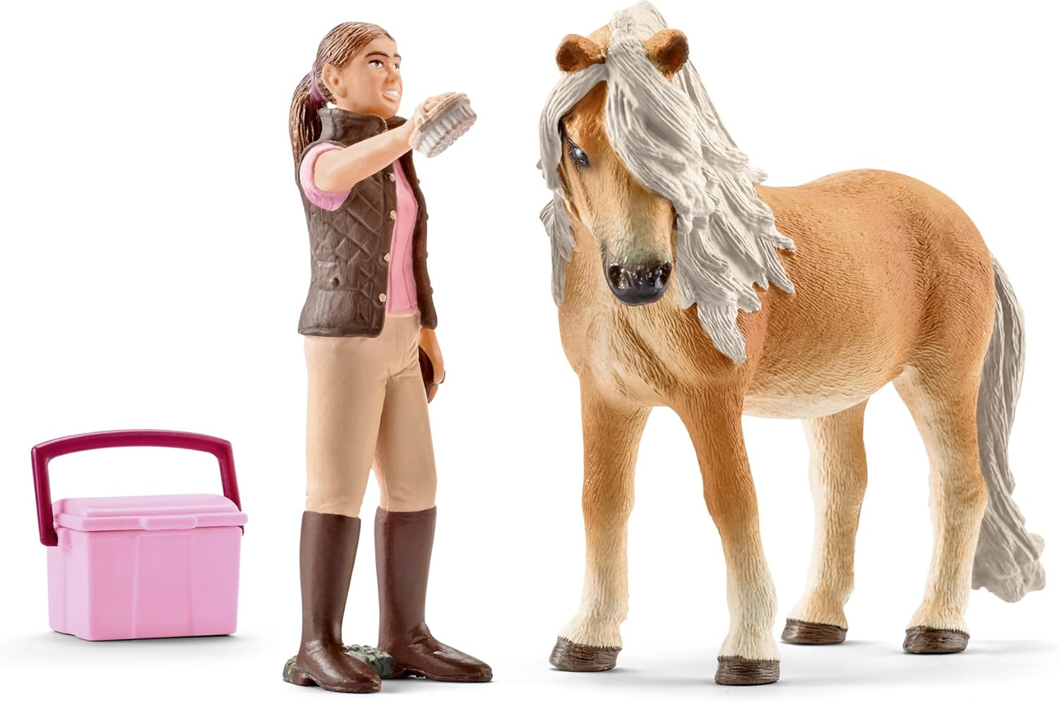 SCHLEICH 41431 Horse Club Groom with Icelandic Pony Mare - Educational Playset for Ages 5+ 1