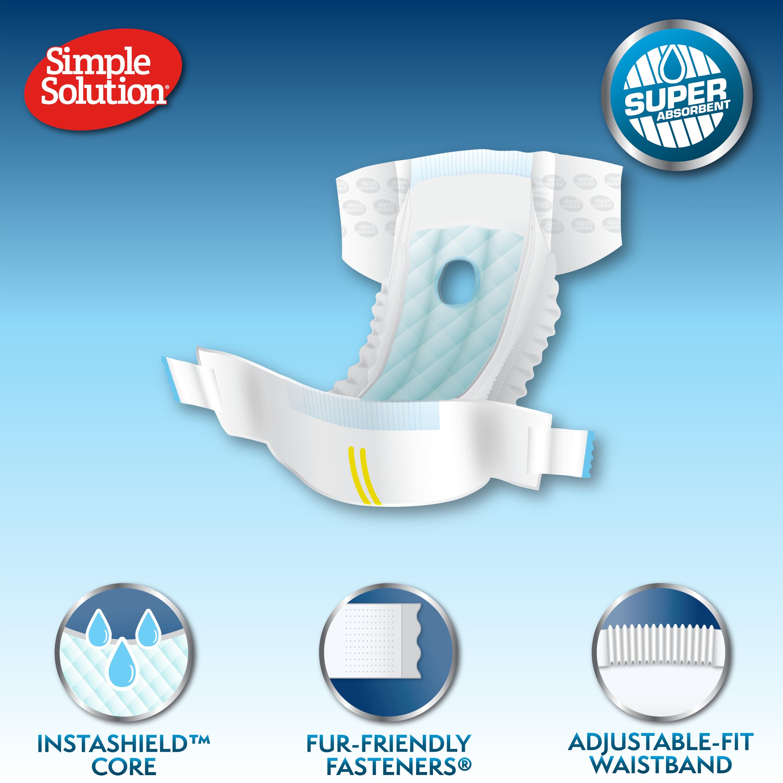Simple Solution Disposable Dog Diapers for Female Dogs | Large Size (23-34 kg) | 12 Count