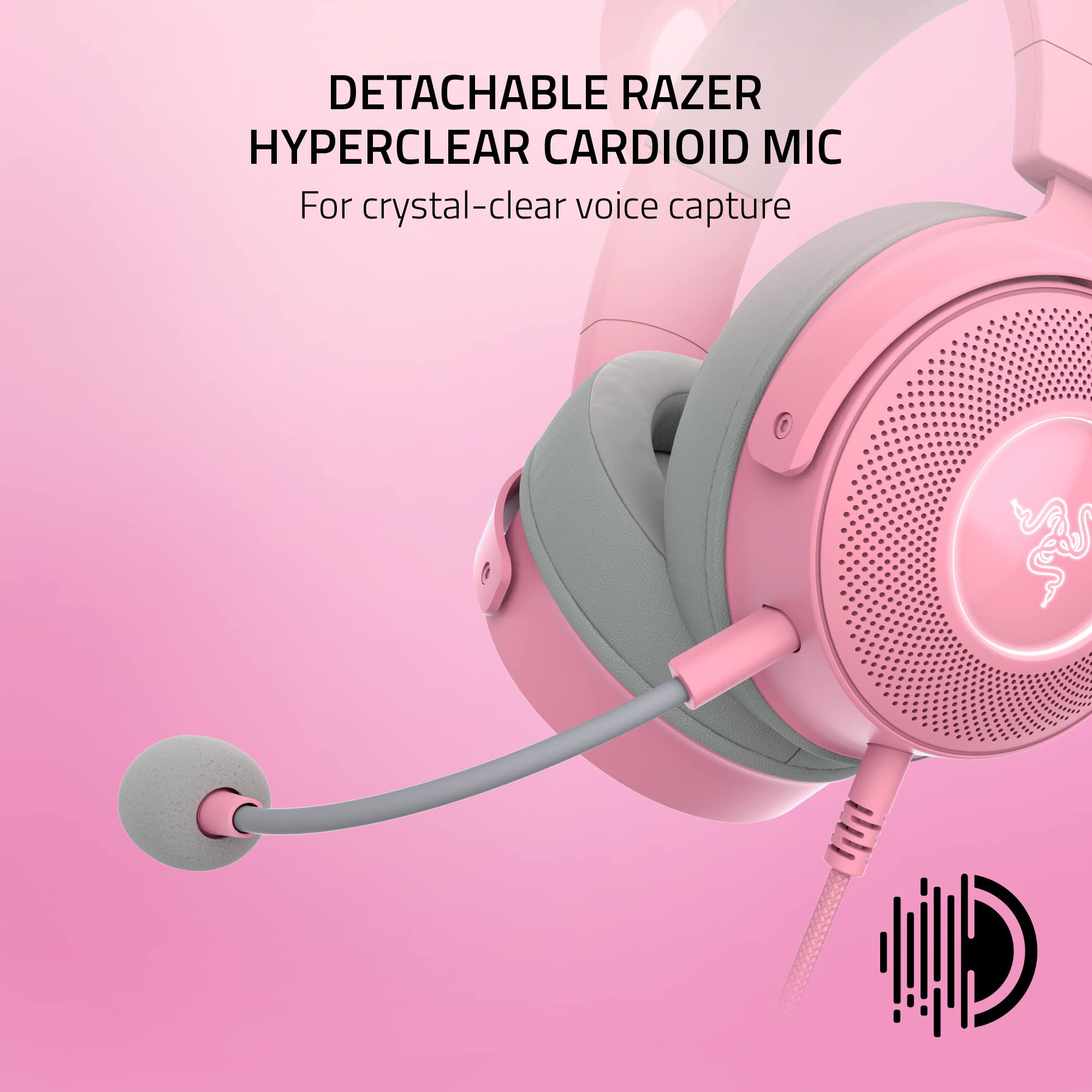 Razer Kraken Kitty Edition V2 Pro - Wired RGB Gaming Headset with Interchangeable Ears 11