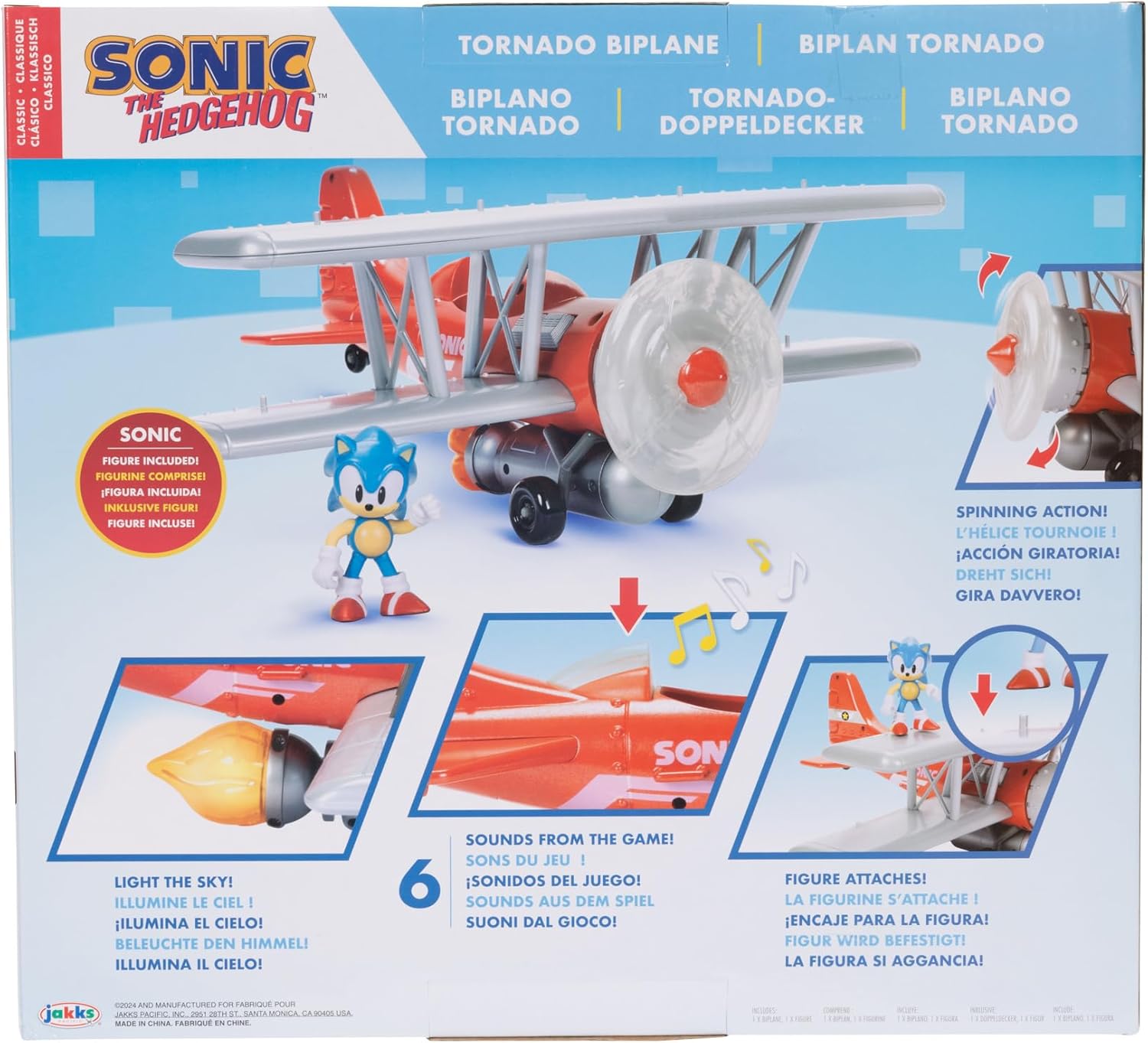 Sonic The Hedgehog Tornado Biplane Playset - Includes 6cm Sonic Figure 9