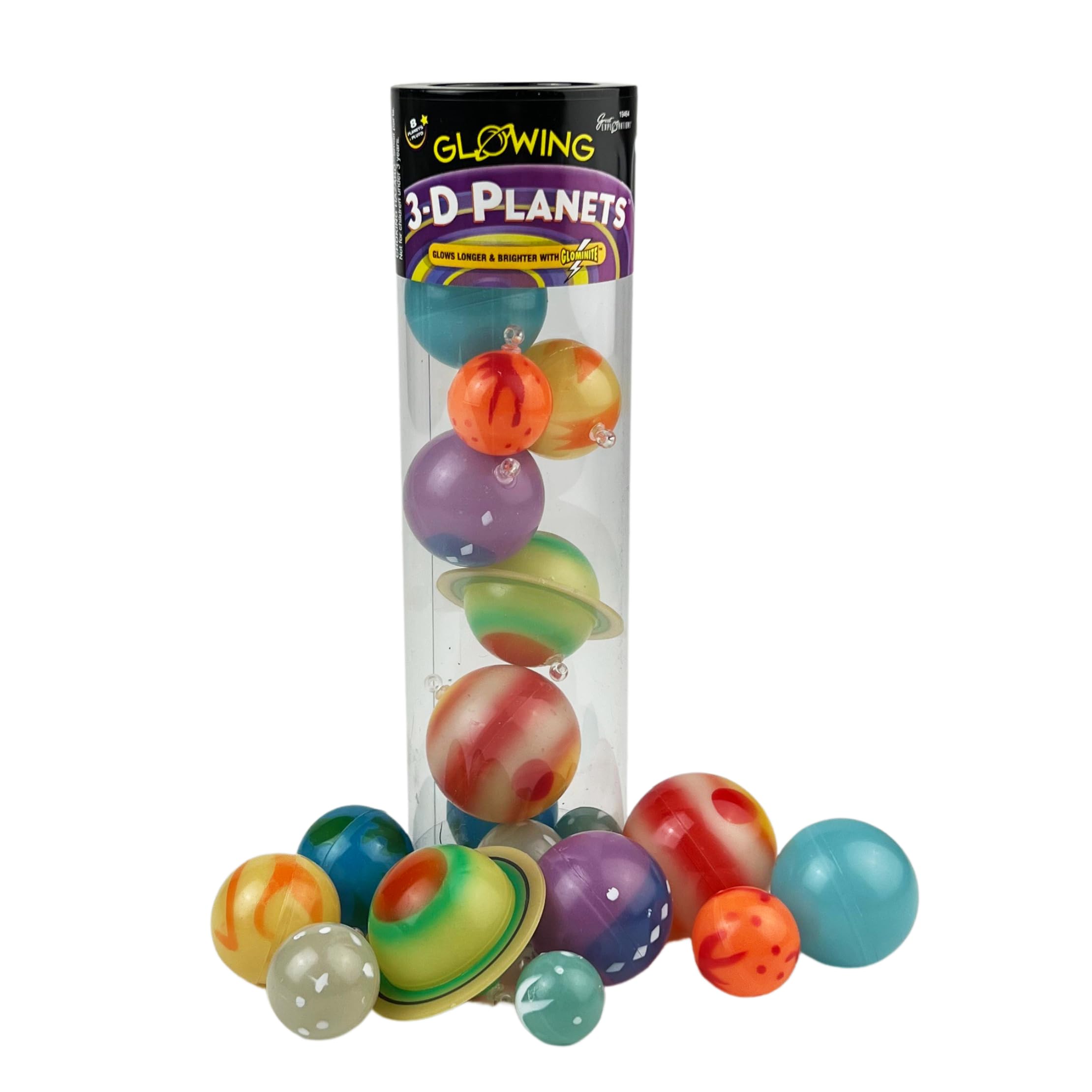 University Games 3-D Planets in a Tube Glow-in-the-Dark Science Kit | 9 Pieces | Ages 3+