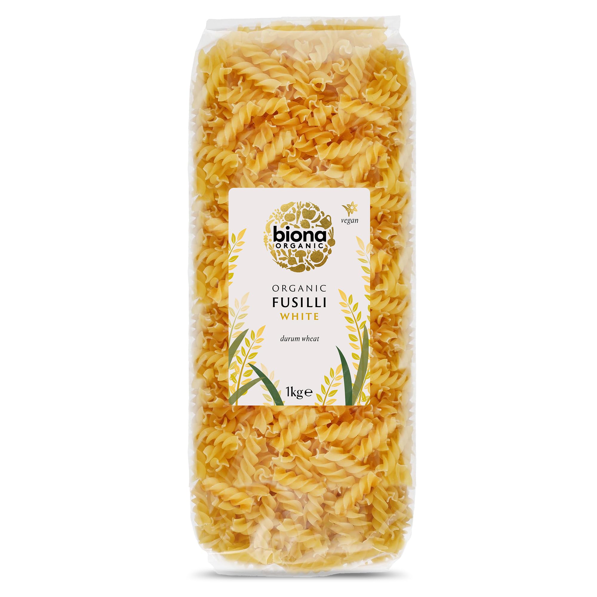 Biona Organic White Fusilli 1kg - Made with Fine Italian Durum Wheat 1