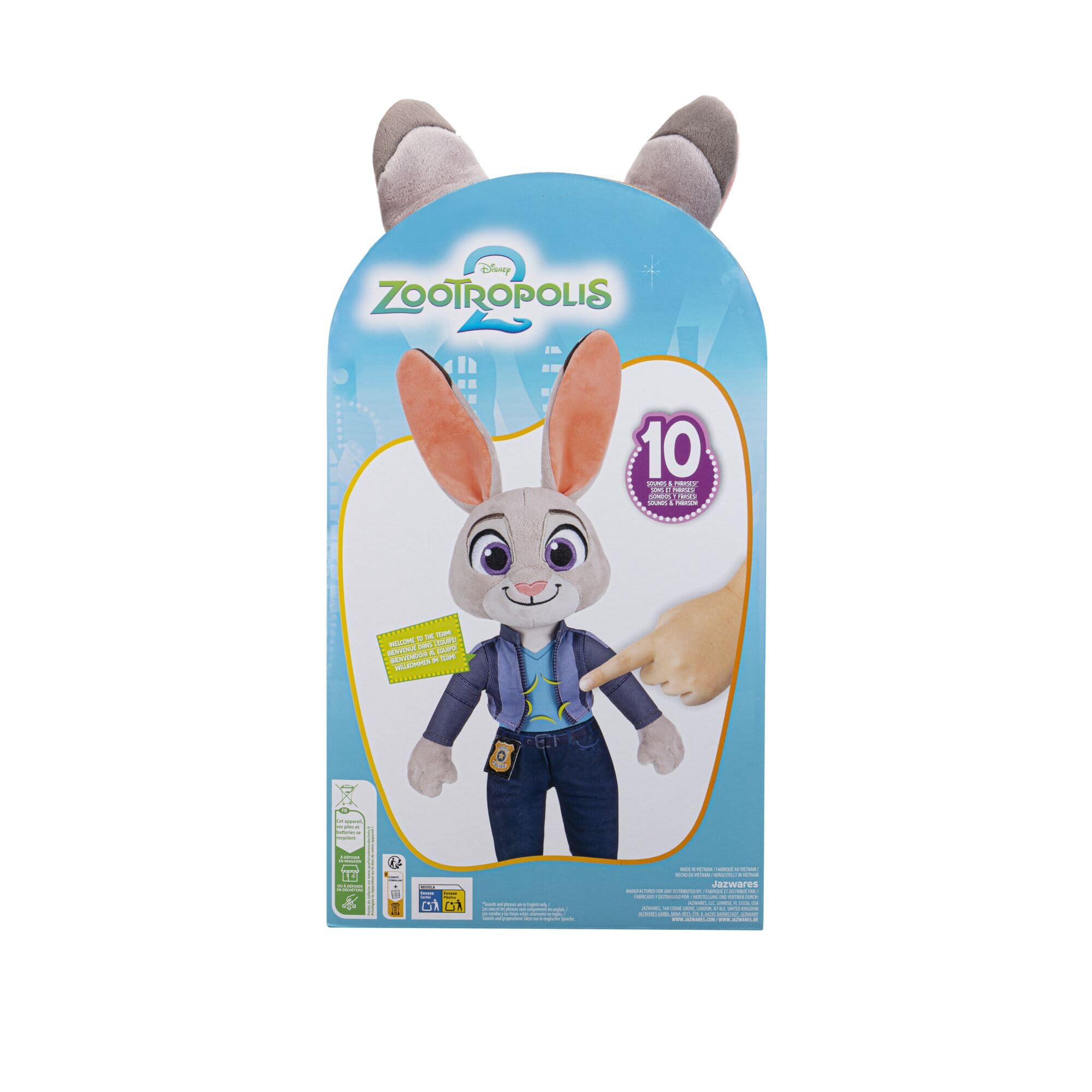 Disney's Zootropolis 2 14" Feature Plush Judy Hopps - 10+ Sounds and Phrases 13