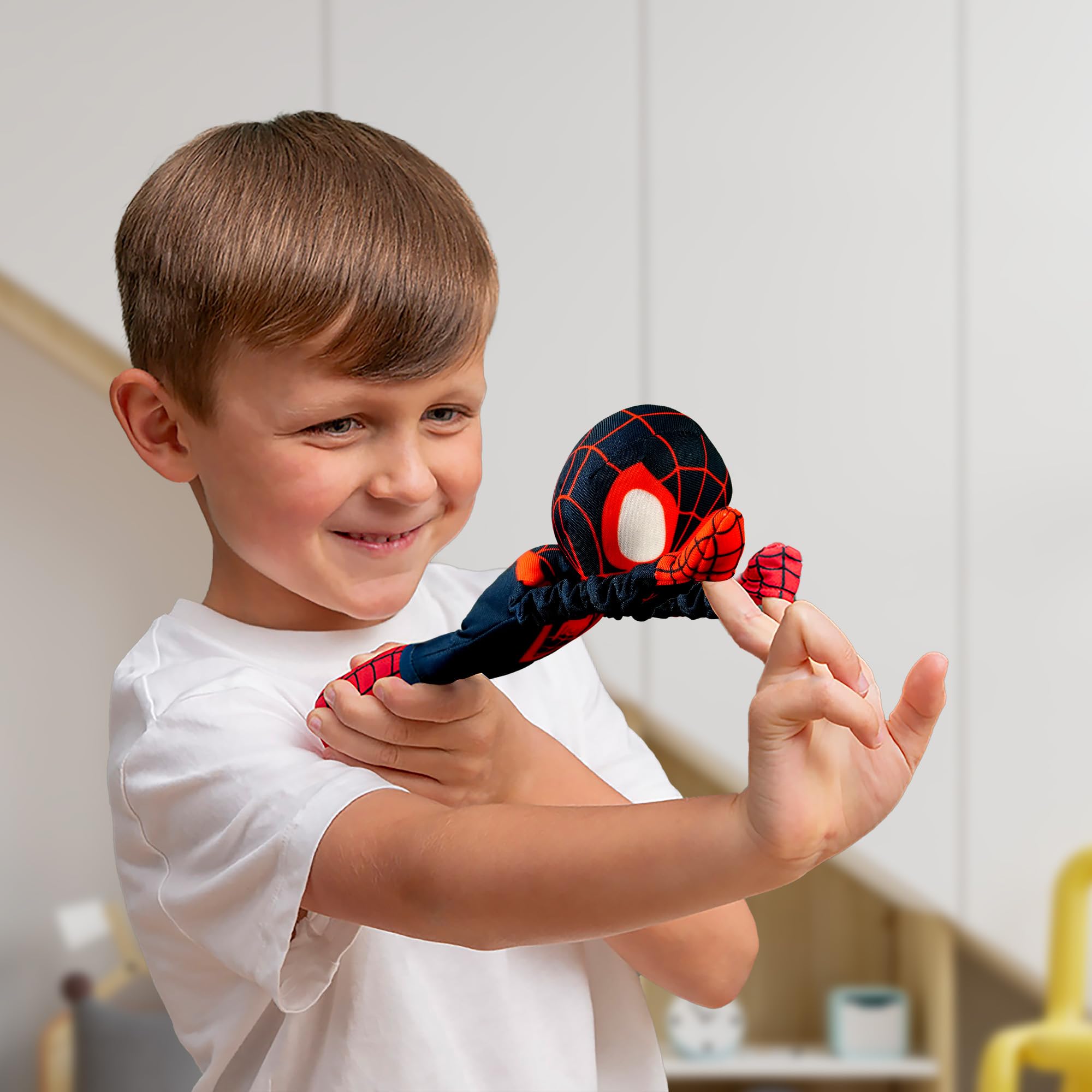 Marvel Spidey and His Amazing Friends Slingshot Plush Spin Toy - Stretchable Web-Slinging Action for Kids