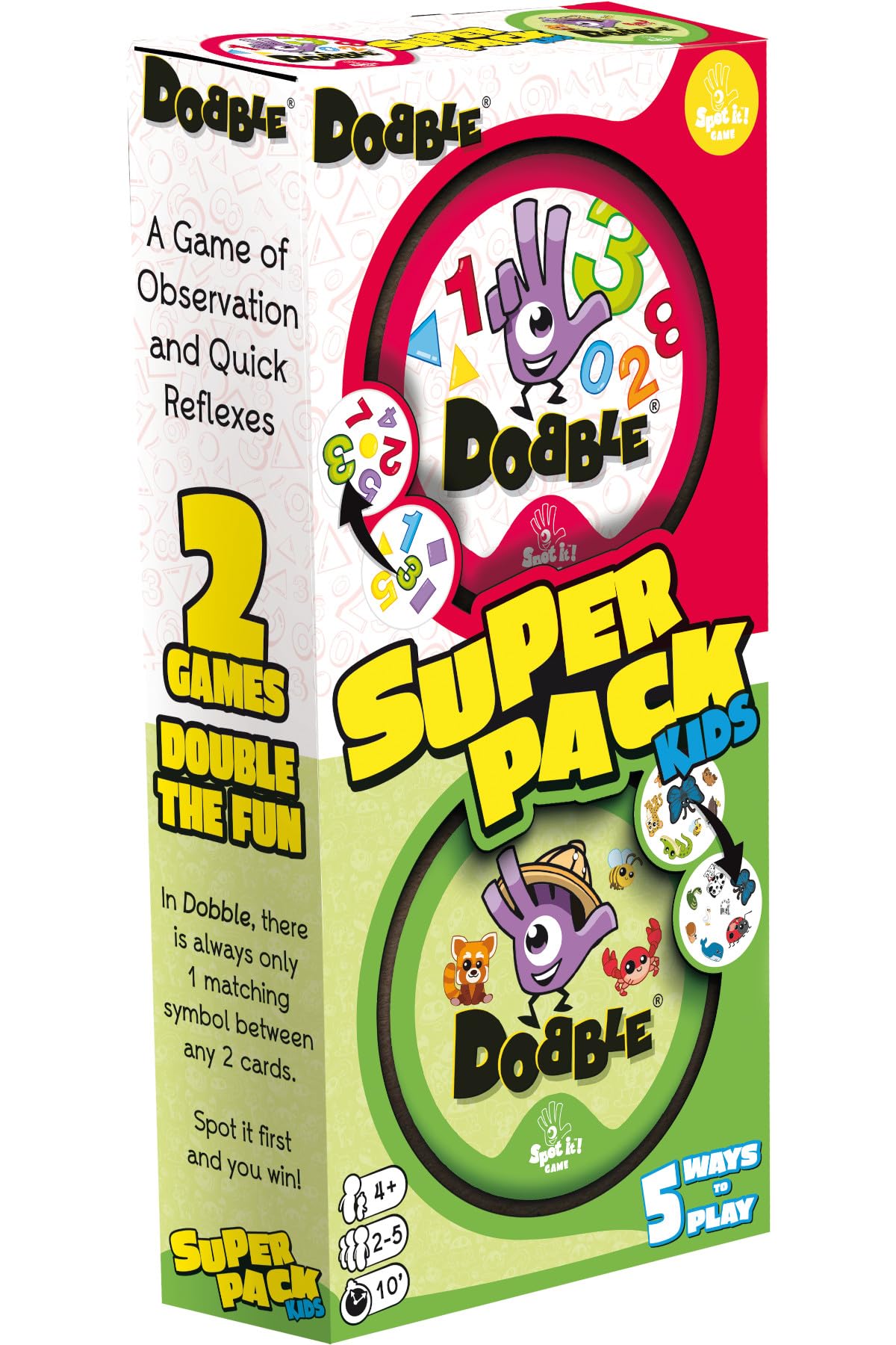 Asmodee Dobble Super Pack Kids 123 + Animals Family Card Game 2