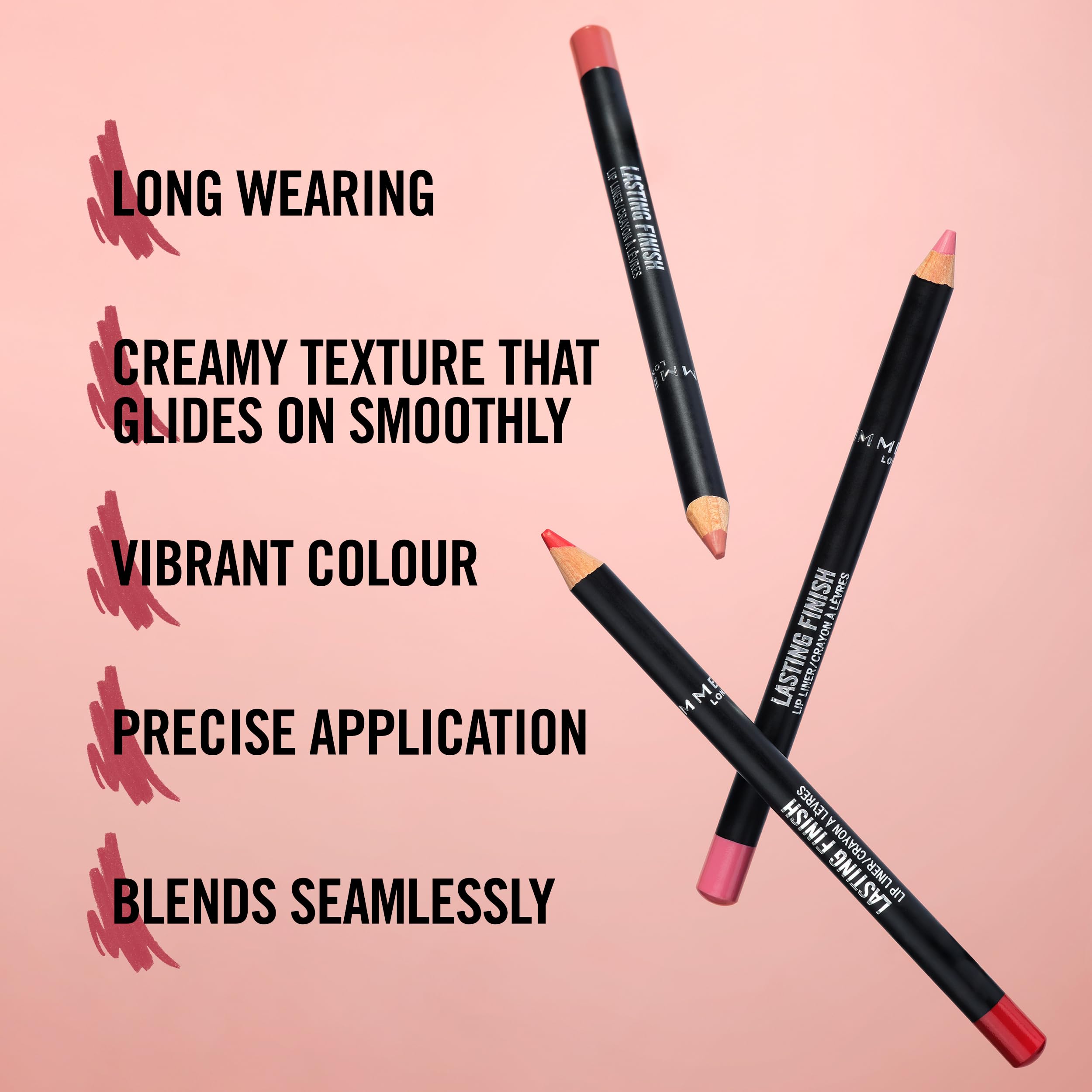 Rimmel Lasting Finish 8HR Lip Liner - Long Wearing, Creamy Texture, Vibrant Colour | 1.2g 3
