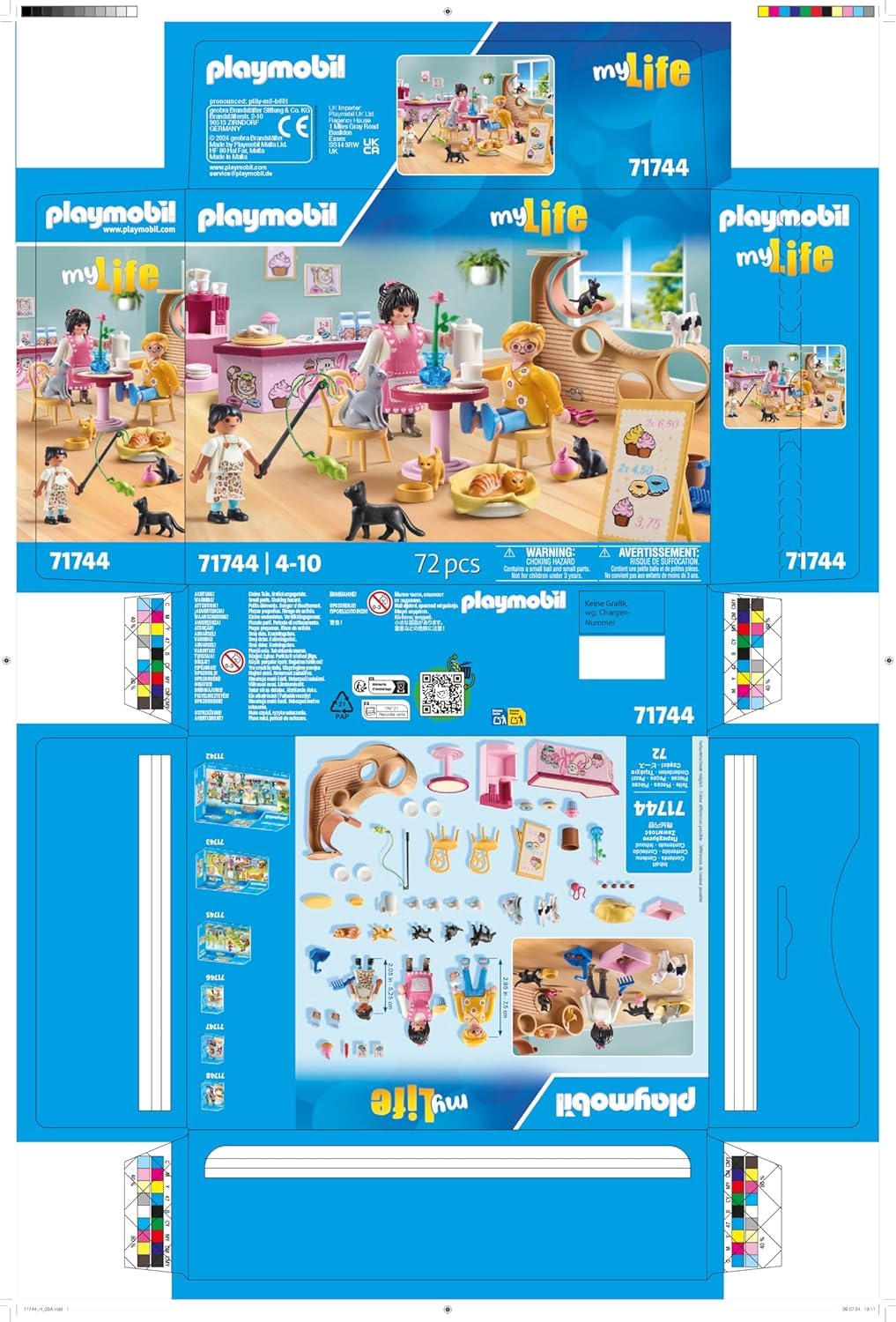 Playmobil My Life Cat Café Playset - Animal Figures Toy for Kids Aged 4 and Up 2