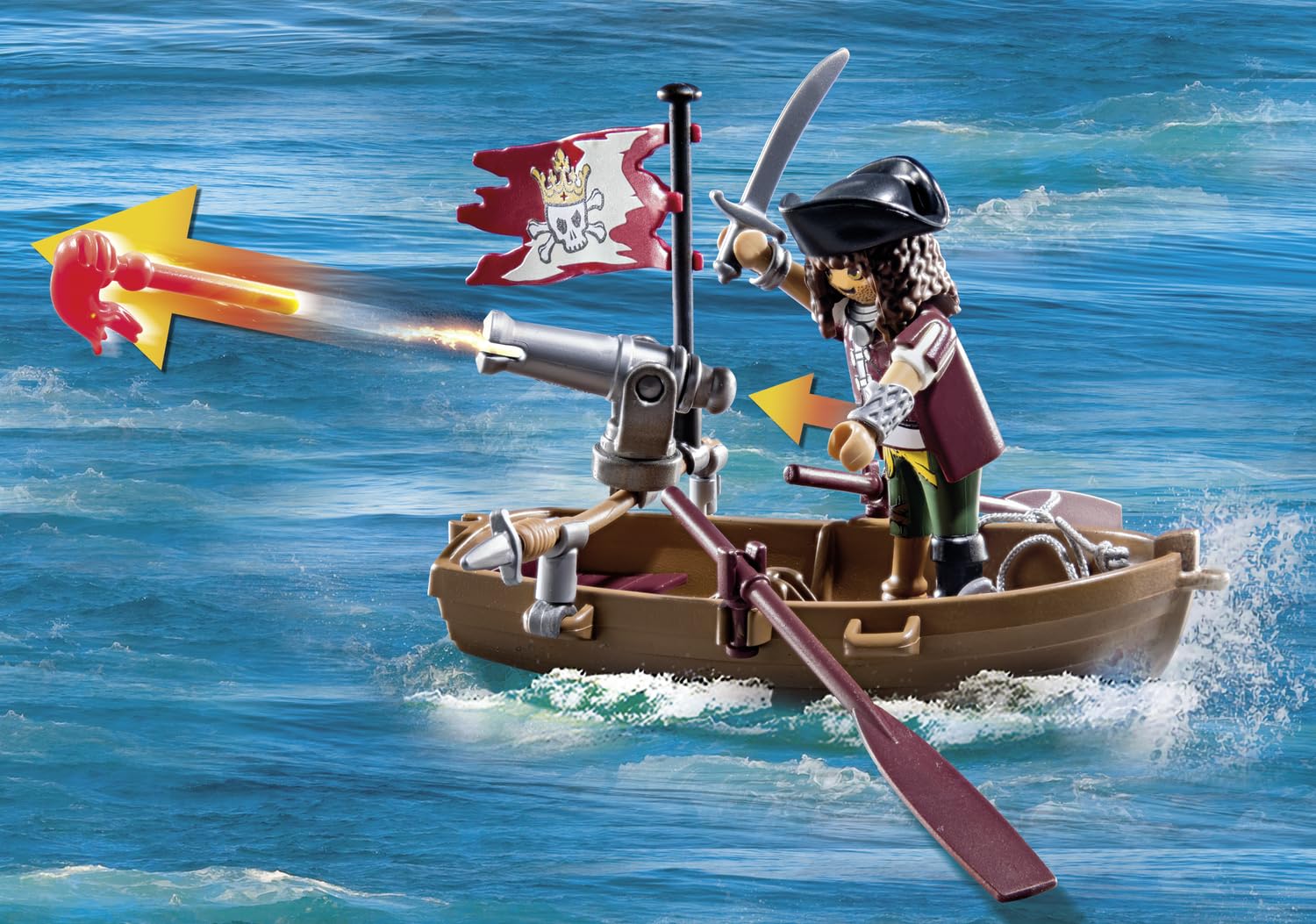 Playmobil 71419 Pirates: Pirate vs. Deeper – Battle with the Giant Octopus Playset for Kids 4+ 5