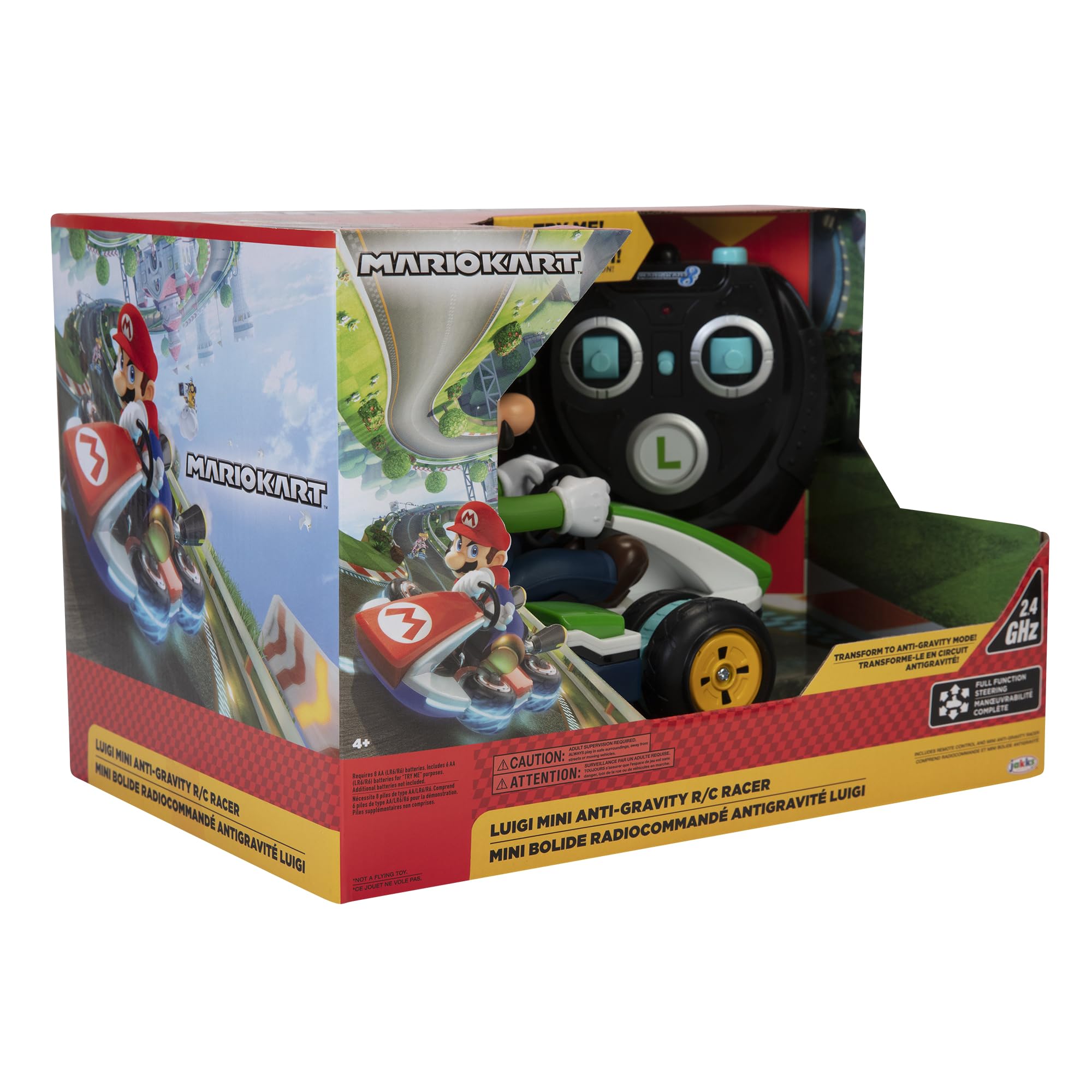Nintendo Mario Kart 8 Luigi Mini Anti-Gravity RC Racer 2.4Ghz - Full Function Steering, 360 Spins, 100' Range | Ages 4+ 5
