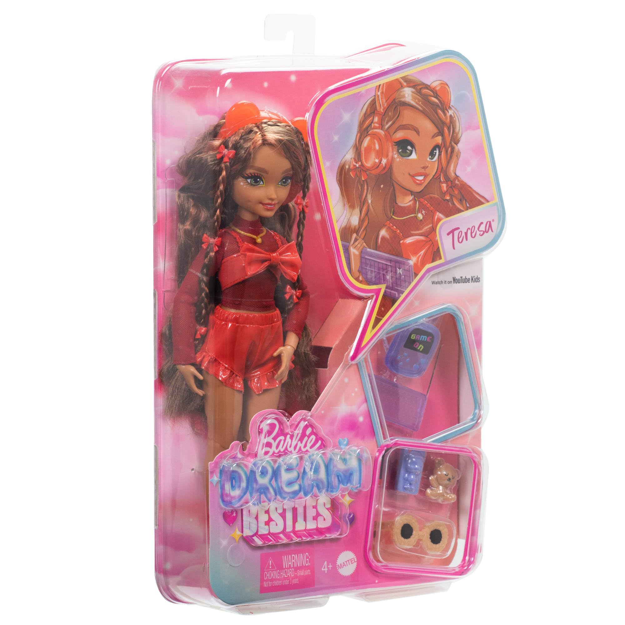 Barbie Dream Besties Teresa Posable Fashion Doll with Video Game Accessories and Styling Clips 4