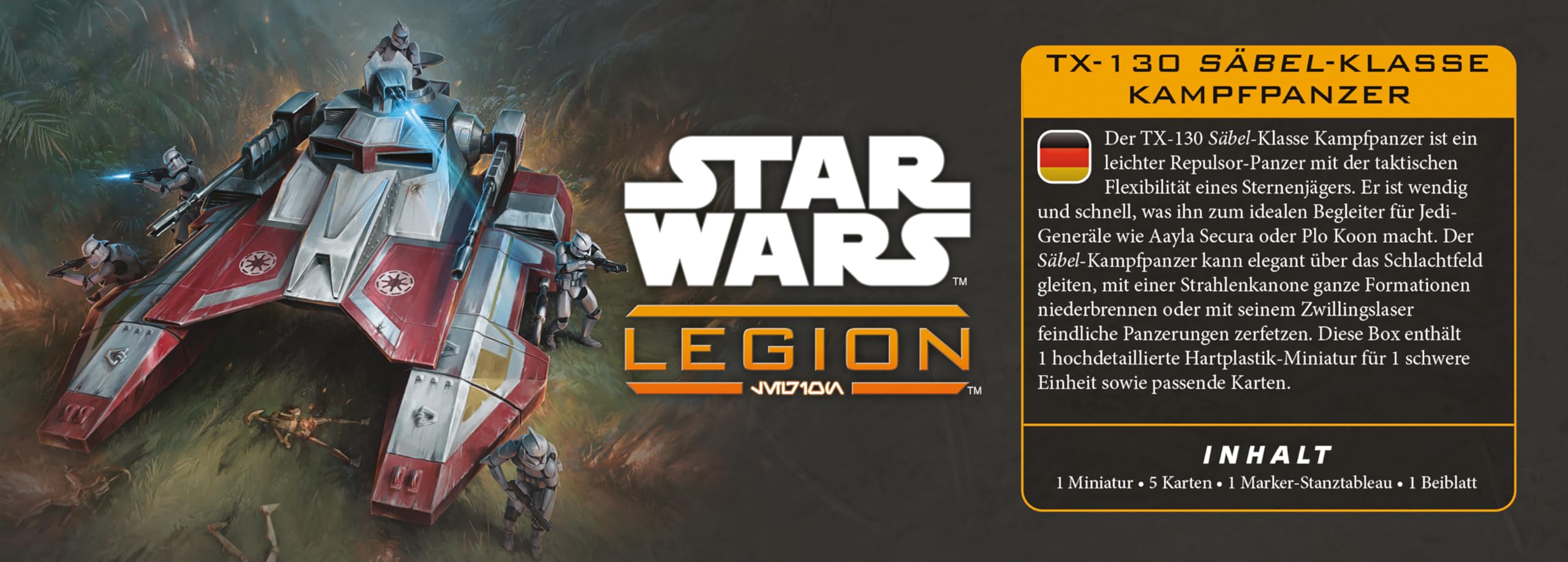 Asmodee Star Wars Legion - TX-130 Saber Tank Miniatures Tabletop Game Expansion | 1 Miniature 2
