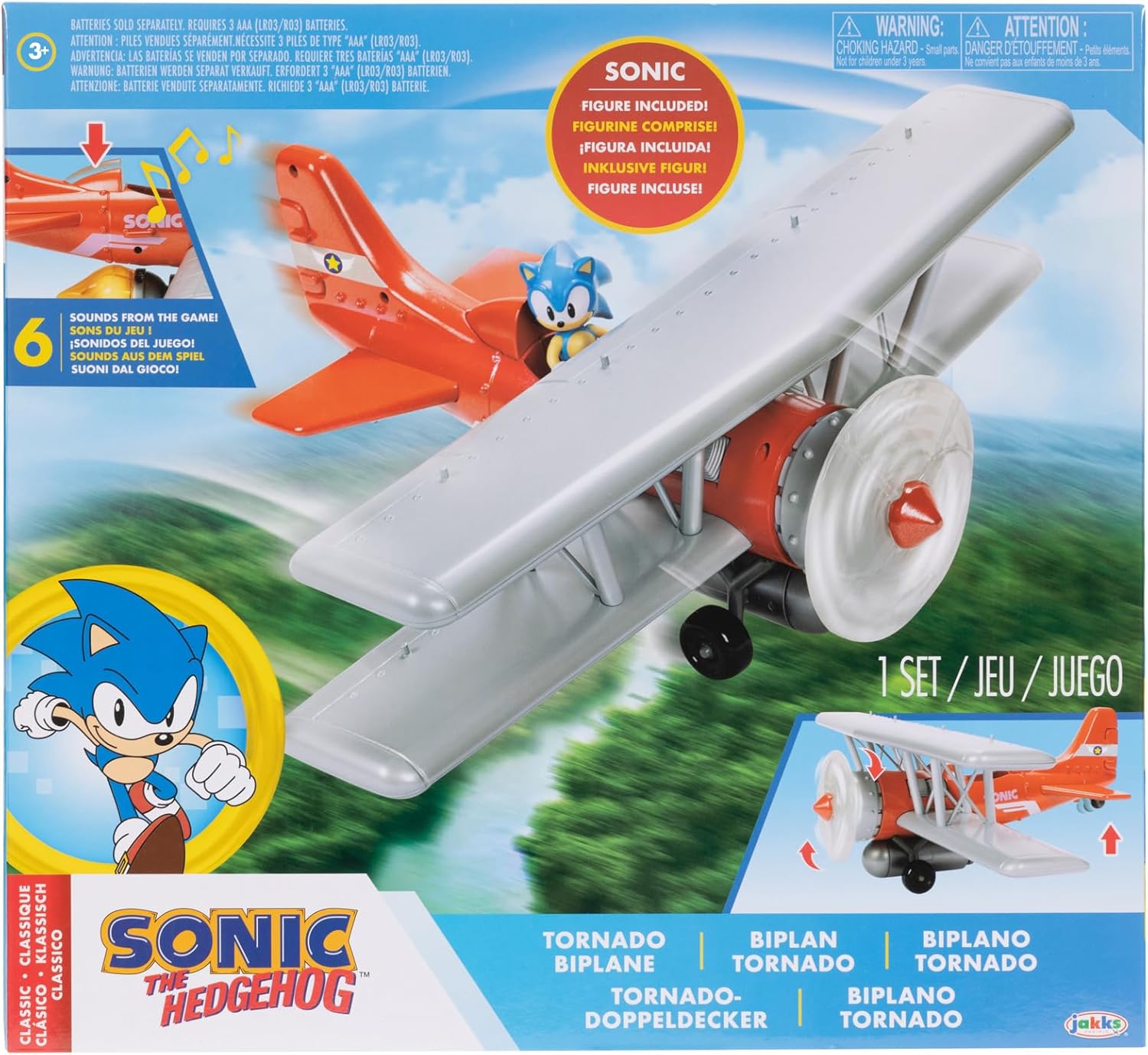 Sonic The Hedgehog Tornado Biplane Playset - Includes 6cm Sonic Figure 10
