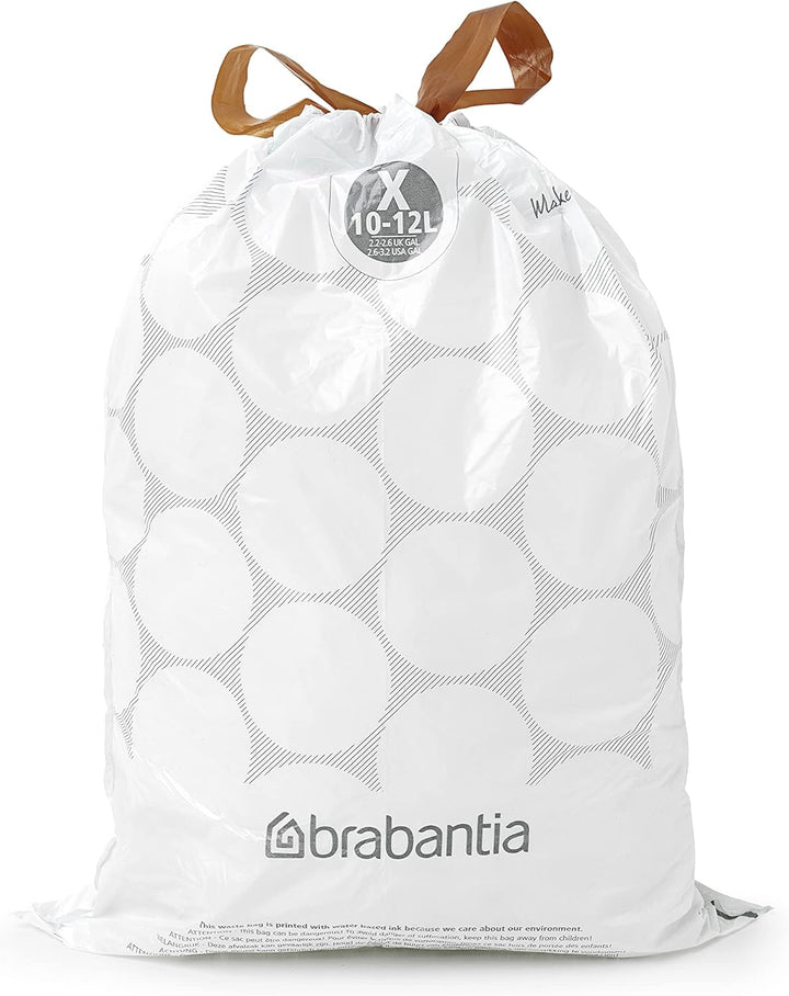 Brabantia - PerfectFit Bin Liners Size X (10-12 Litre) Thick Plastic Trash Bags