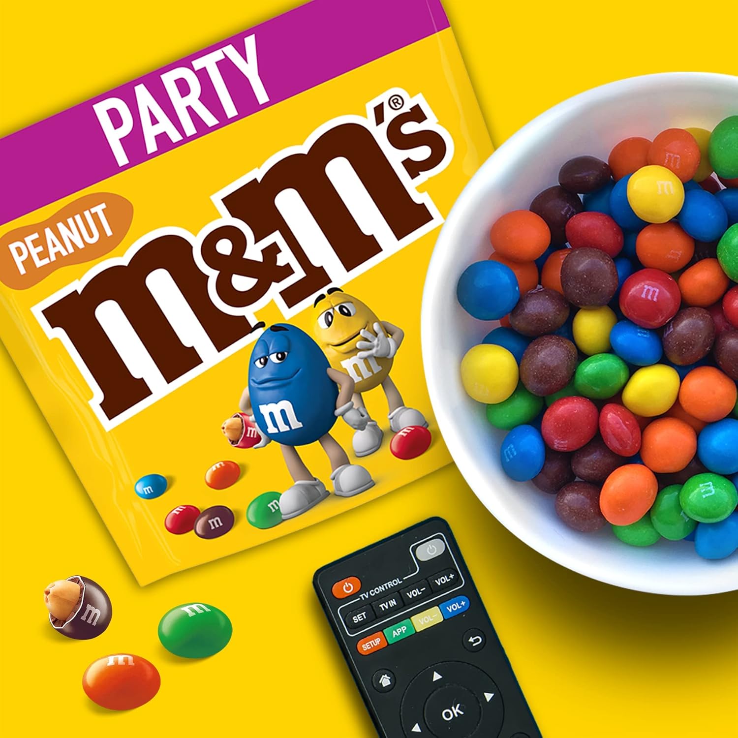 M&M's Peanut Milk Chocolate Party Bulk Bag - 1kg Snack Pack 6