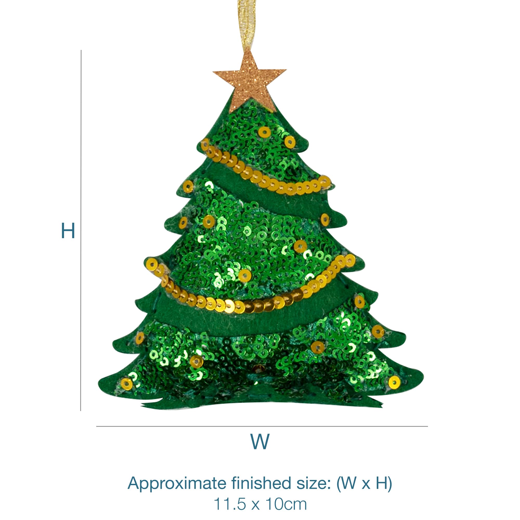 Trimits Christmas Felt Decoration Kit - Sequin Tree | Complete Sewing Kit for Beginners 5