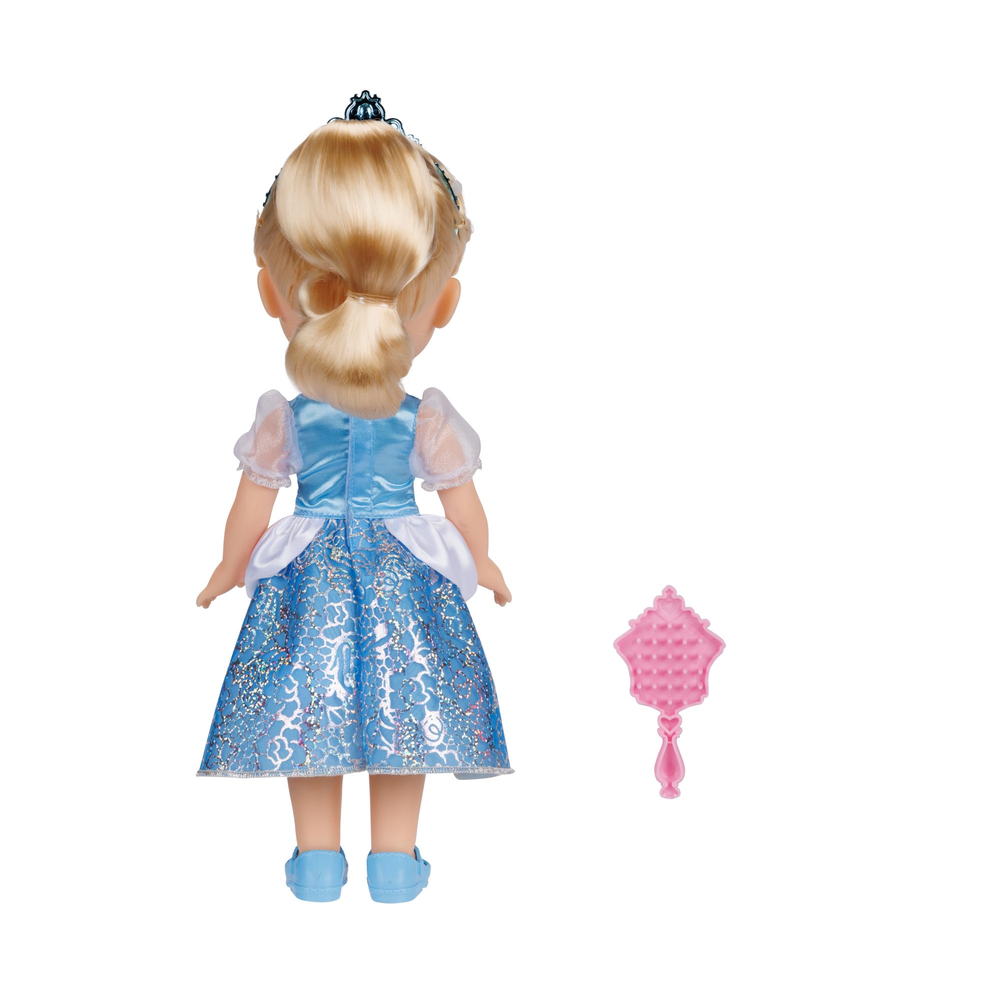 Disney Princess Cinderella Doll - 14" Articulated Doll with Platinum Holofoil Dress, Tiara, Shoes & Brush | Ages 3+