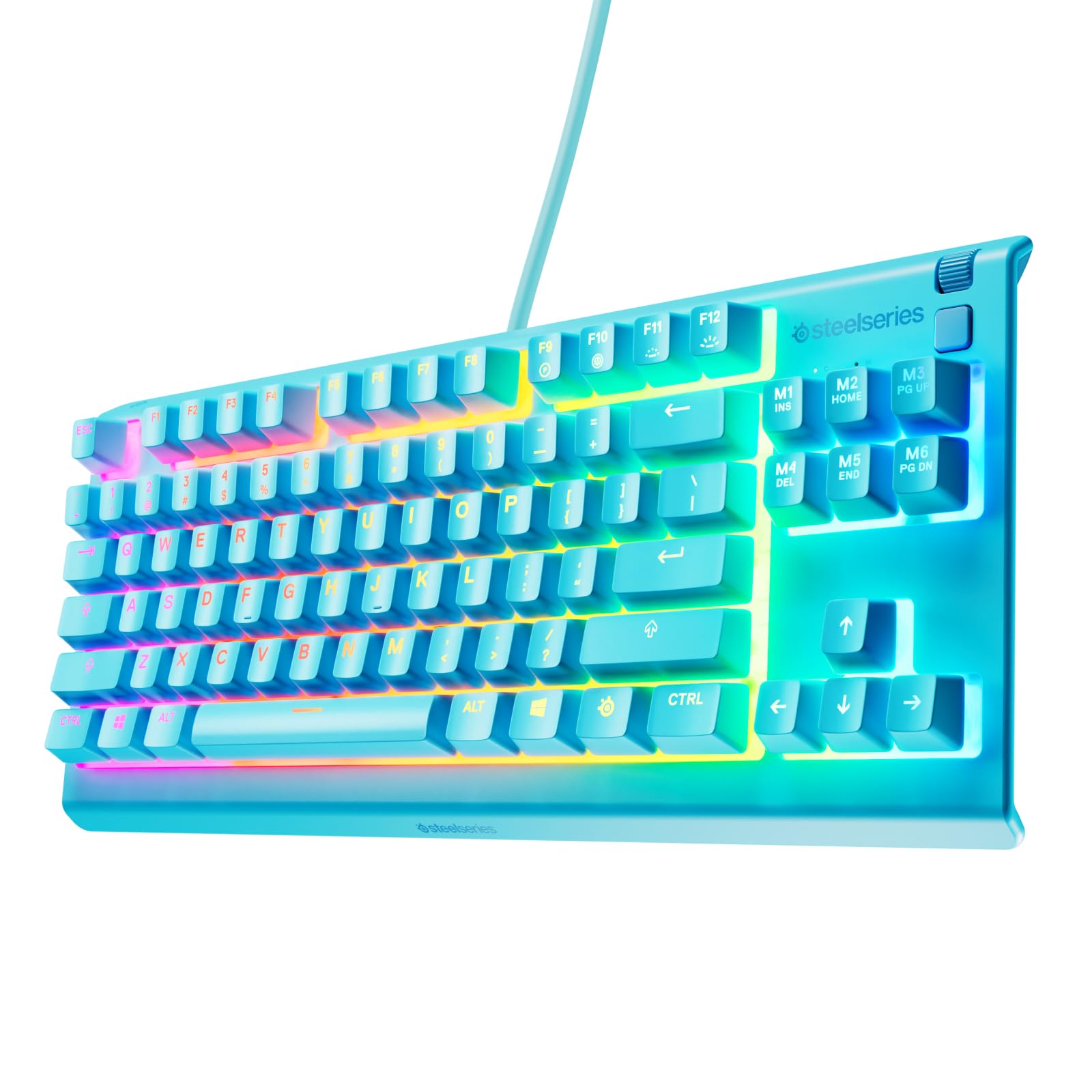 SteelSeries Apex 3 TKL Aqua Gaming Keyboard - TKL, RGB Illumination, USB