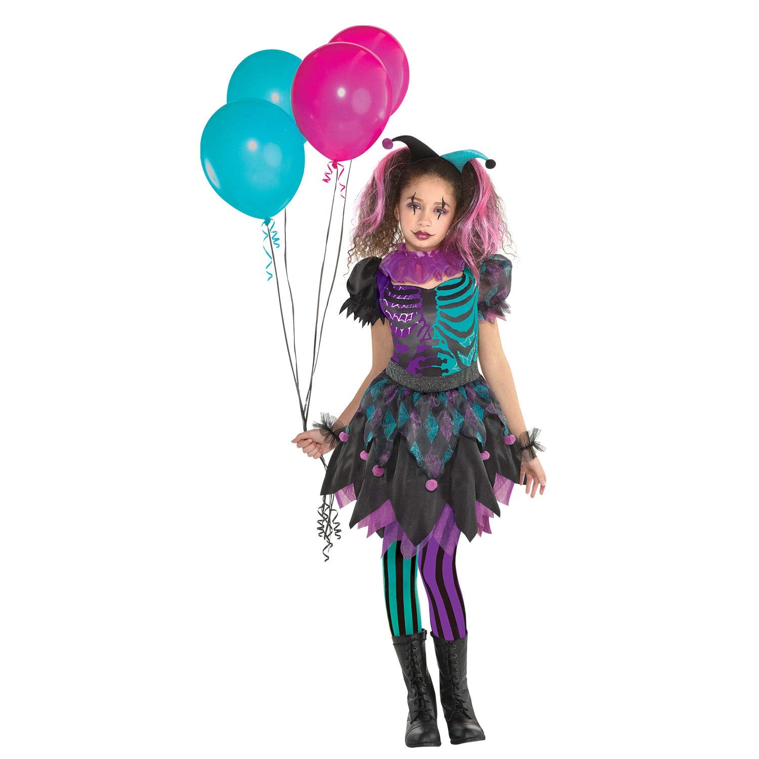 Amscan Haunted Harlequin Costume - Girls 6-8 Years 1