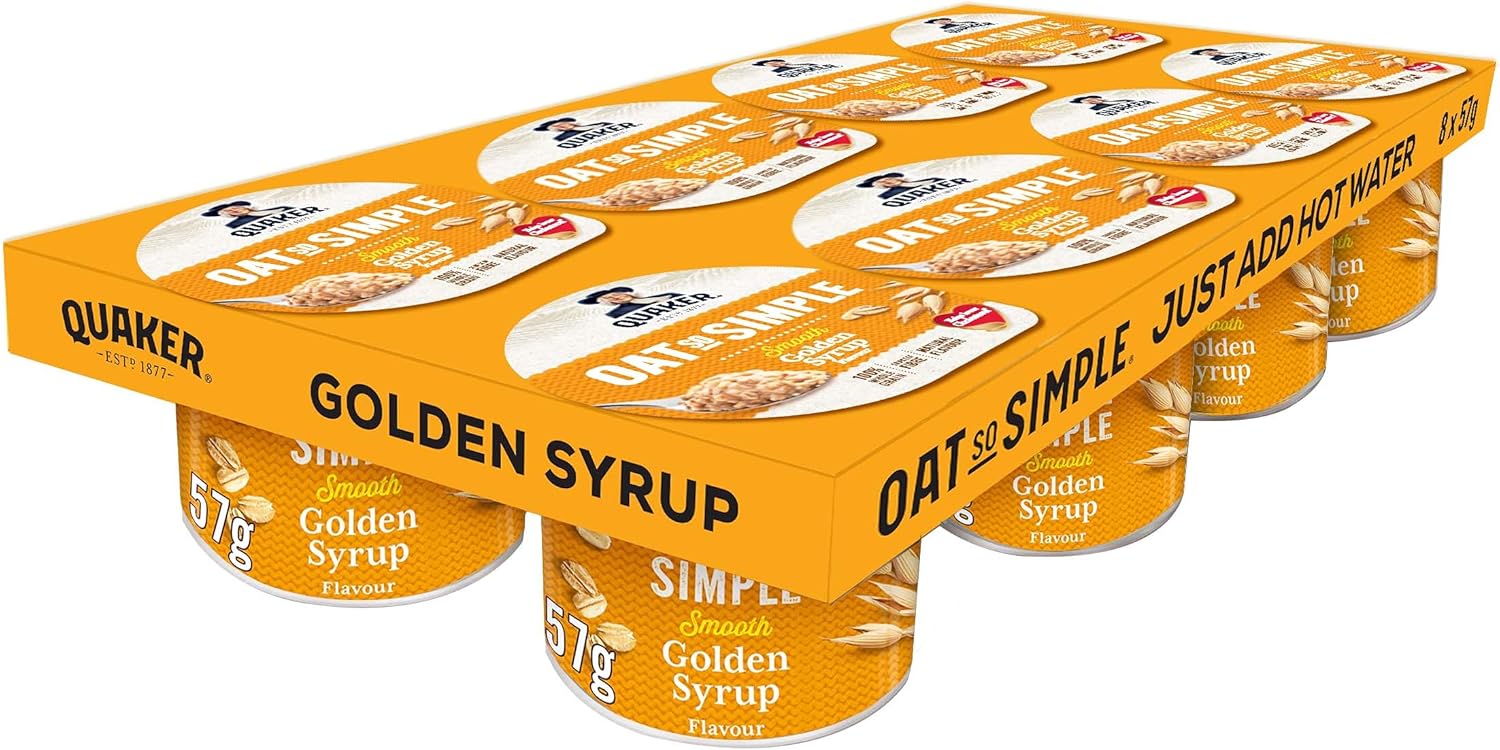 Quaker Oat So Simple Golden Syrup Porridge Pots, 57g (Pack of 8) 1
