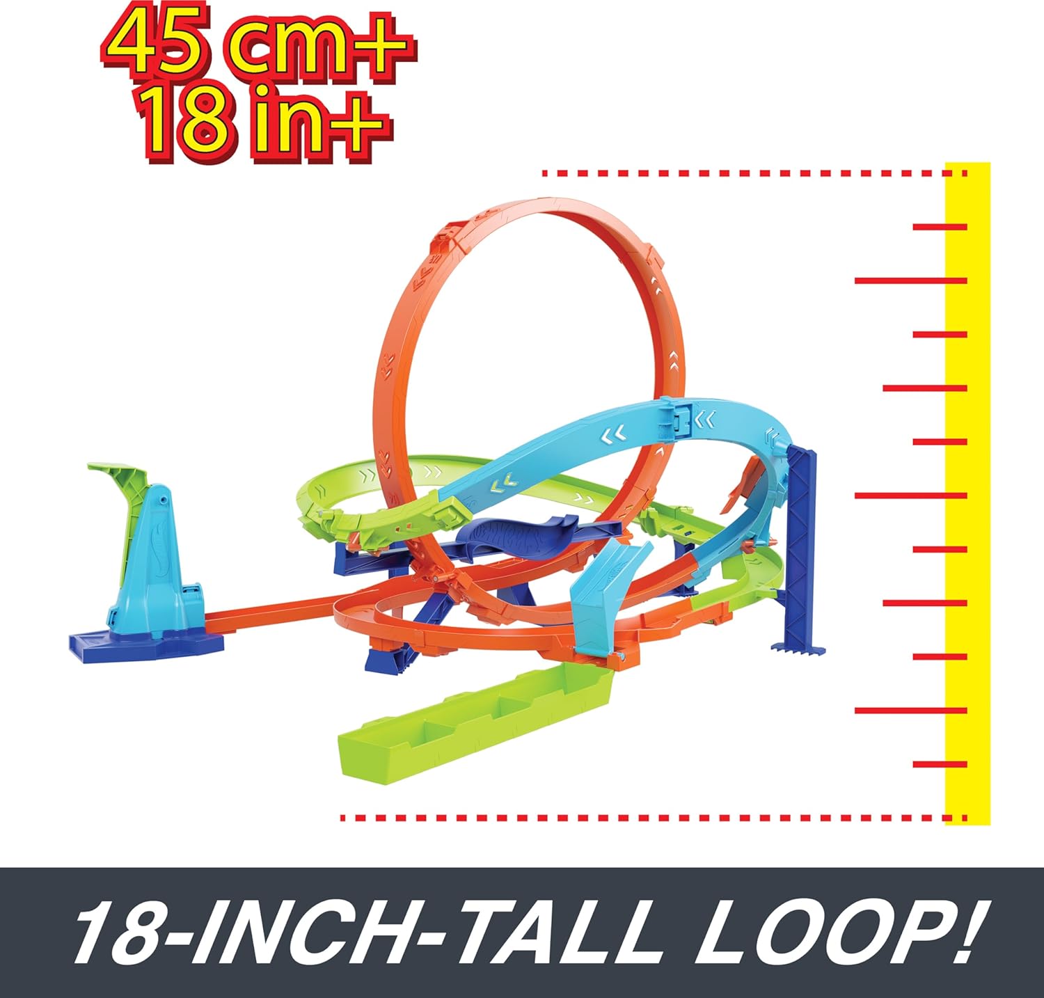 Hot Wheels Action Loop Cyclone Challenge Track Set - 2-in-1 Racing Playset for Kids 4+ 4