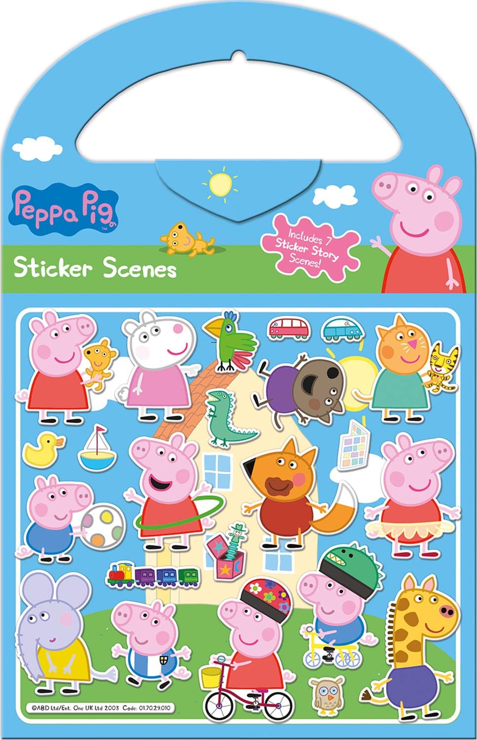 Peppa Pig Sticker Scene Activity Set - Reusable Foil Stickers with 6 Scenes