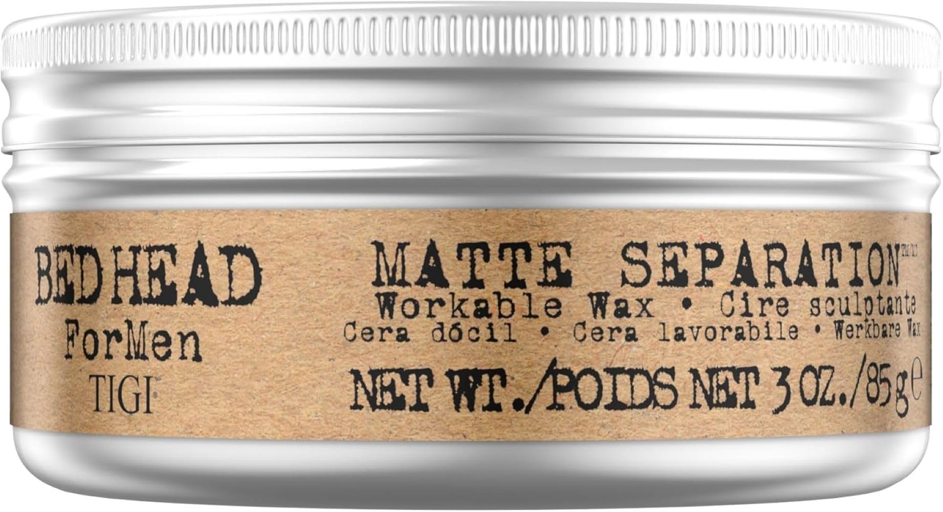 TIGI Bed Head For Men Matte Separation Workable Wax - Firm Matte Hold, Humidity Resistant, 85g