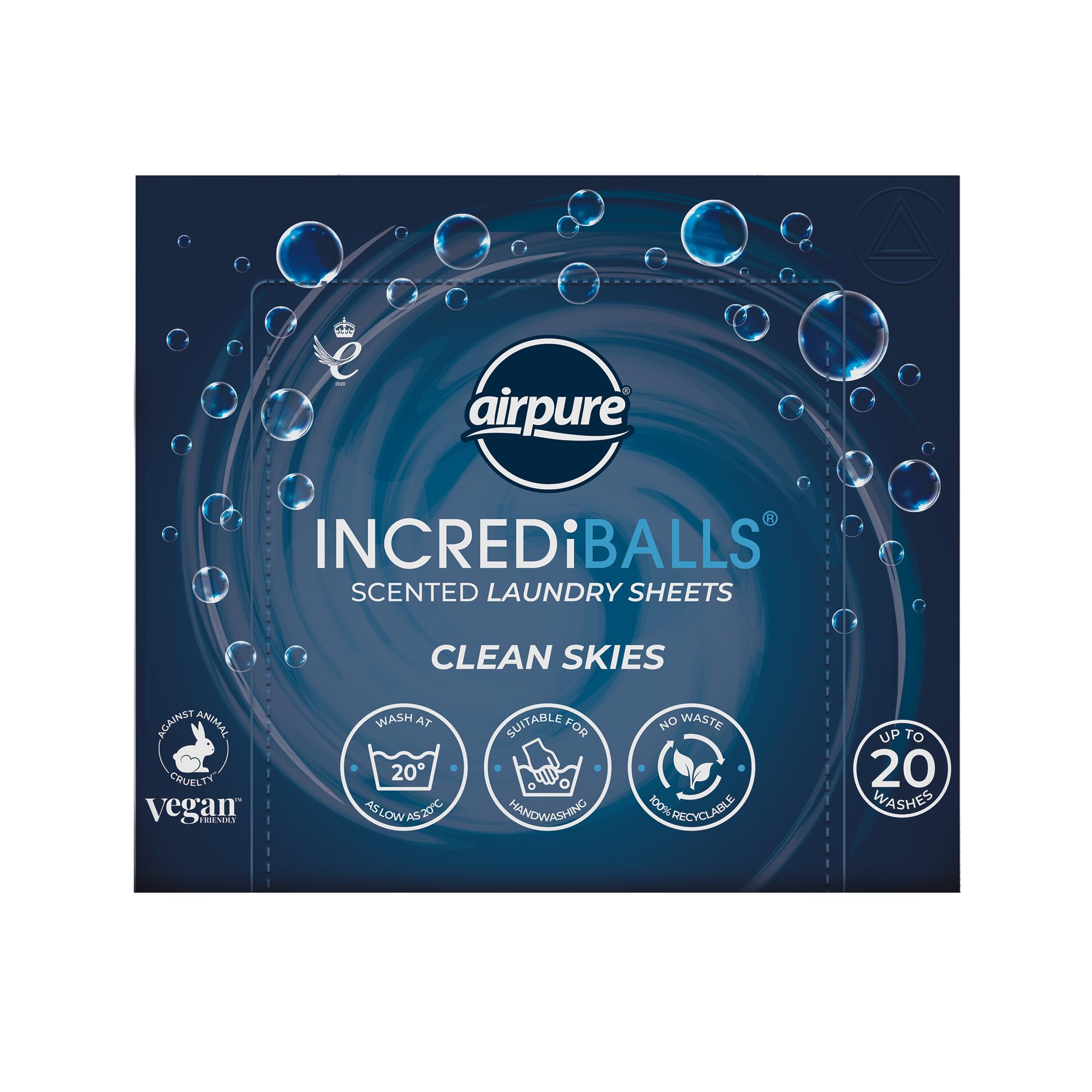 airpure INCREDiBALLS Laundry Detergent Sheets - Scented - Clean Skies 1
