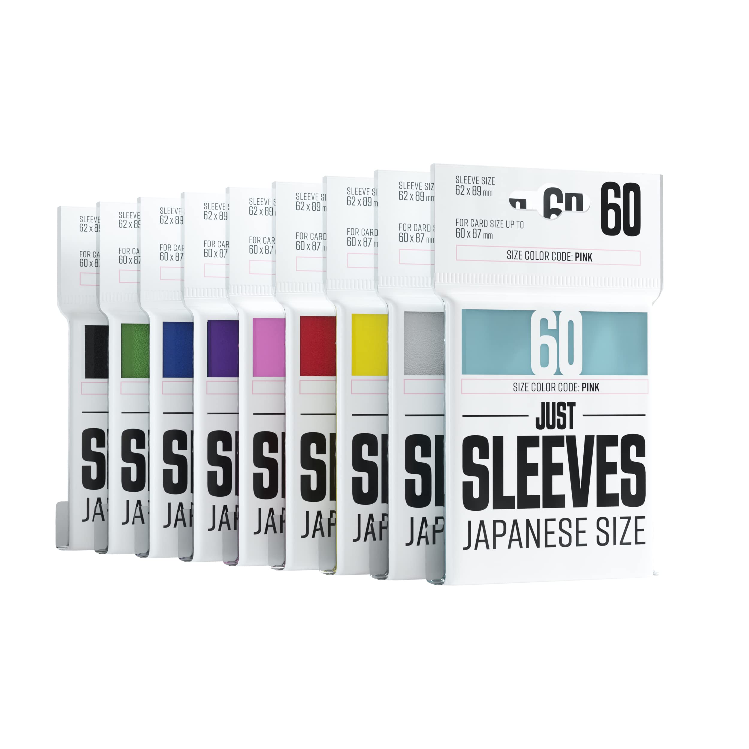 Gamegenic Just Sleeves - Japanese Size Card Protection | 60 Count | Red