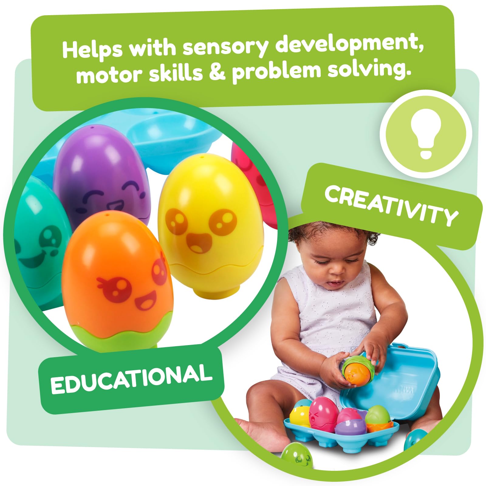 Toomies Hide and Squeak Bright Chicks - Box of 6 Colourful Eggs with Squeak & Rattle | Ages 6-36 Months 5