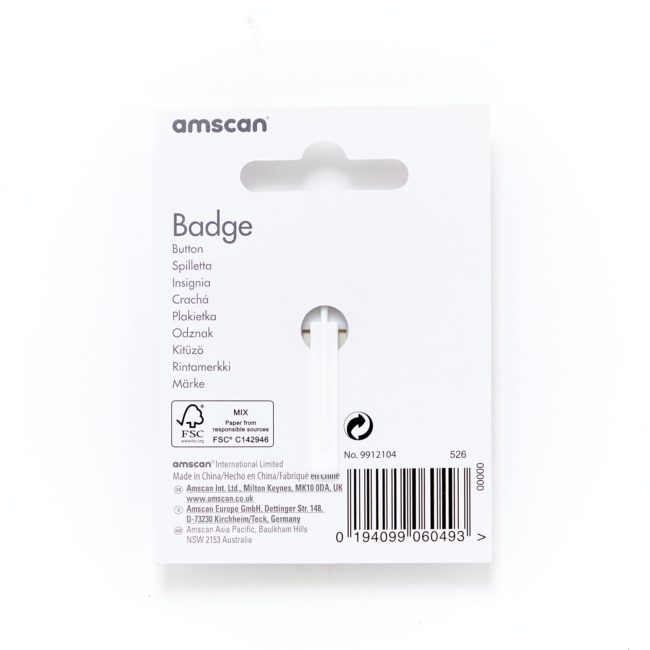 Amscan 9 TODAY! Multicoloured Star Print Kids Birthday Badge - 6cm 3