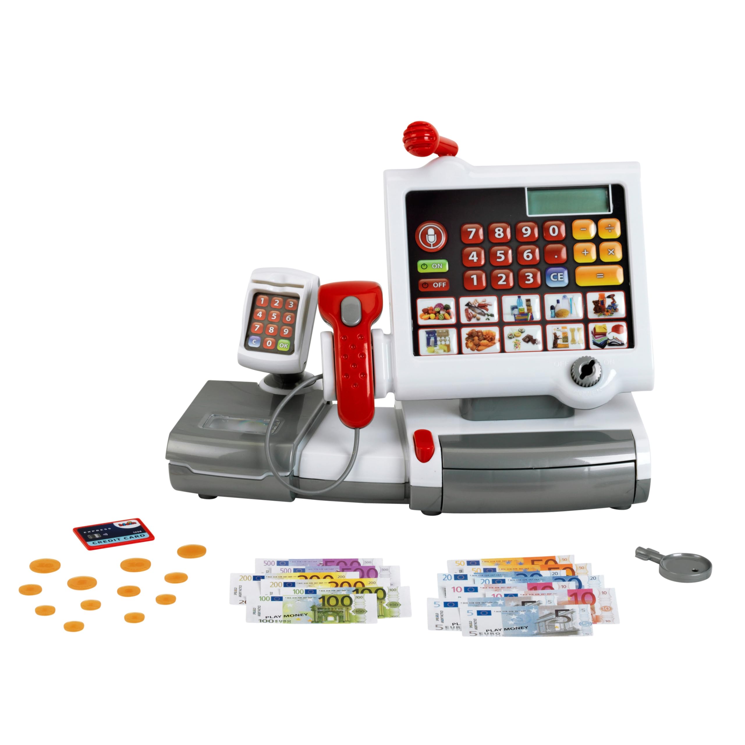 Theo Klein Toy Cash Register 9356 with Scanner, Scales, Light & Sound | Ages 3+