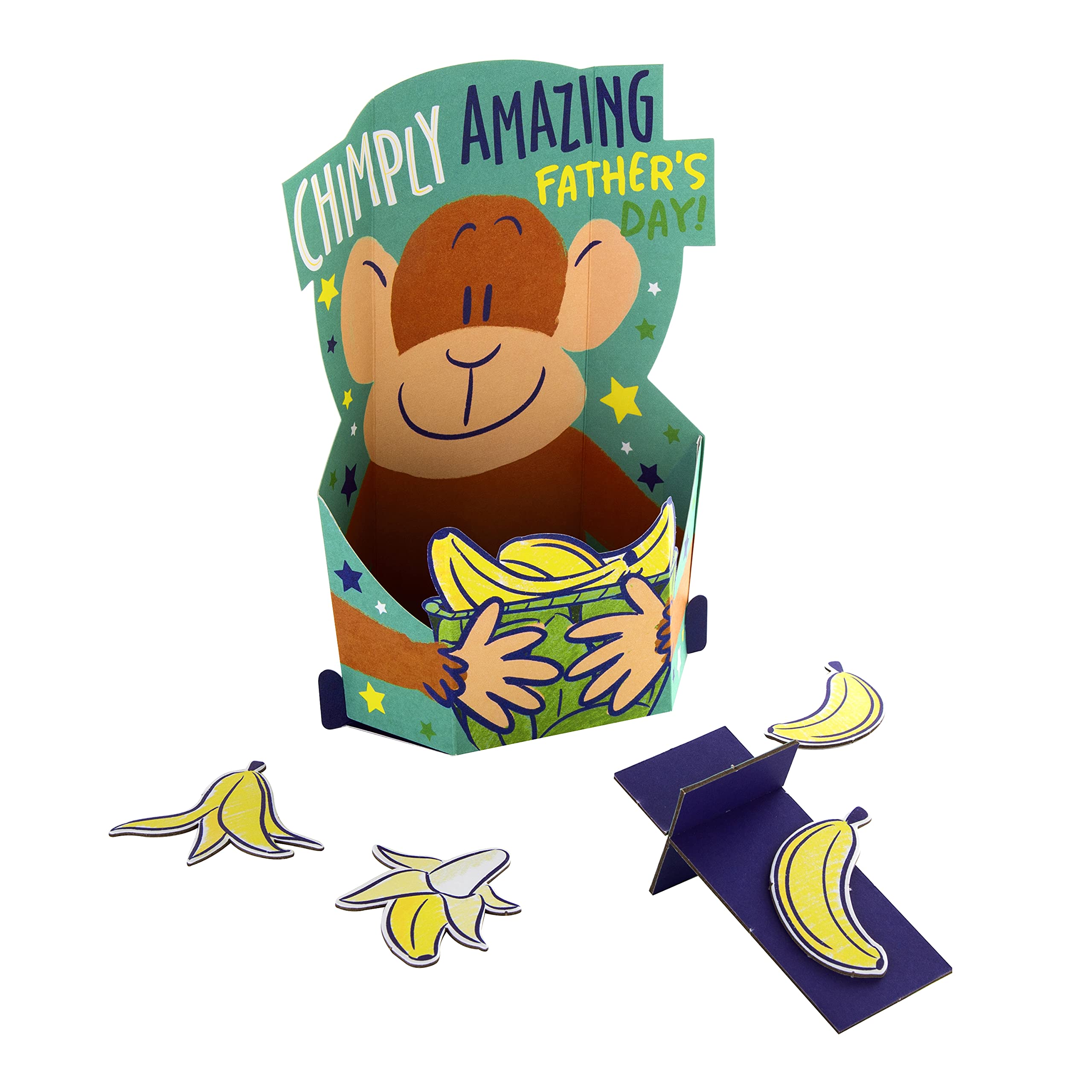 Hallmark Father's Day Pop Up Monkey Card - 3D Game Included | 22.8cm x 15.9cm