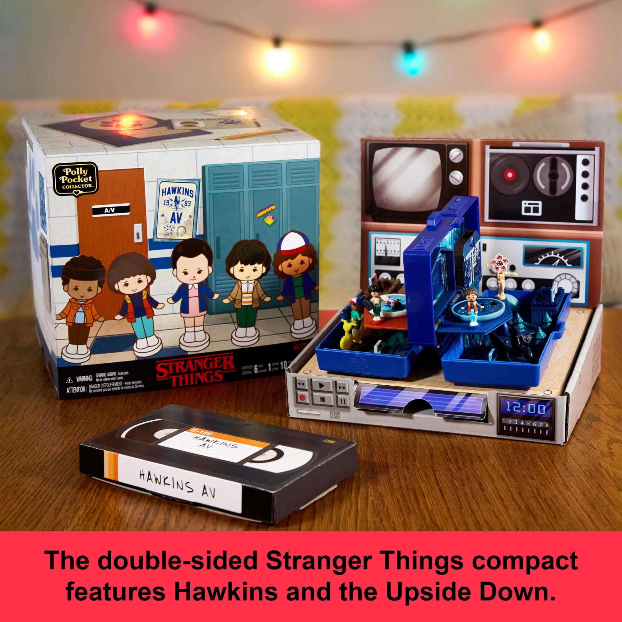 Polly Pocket Stranger Things Collector Playset - Walkie Talkie Compact with 6 Character Dolls & 10 Accessories, Ages 4-10 2