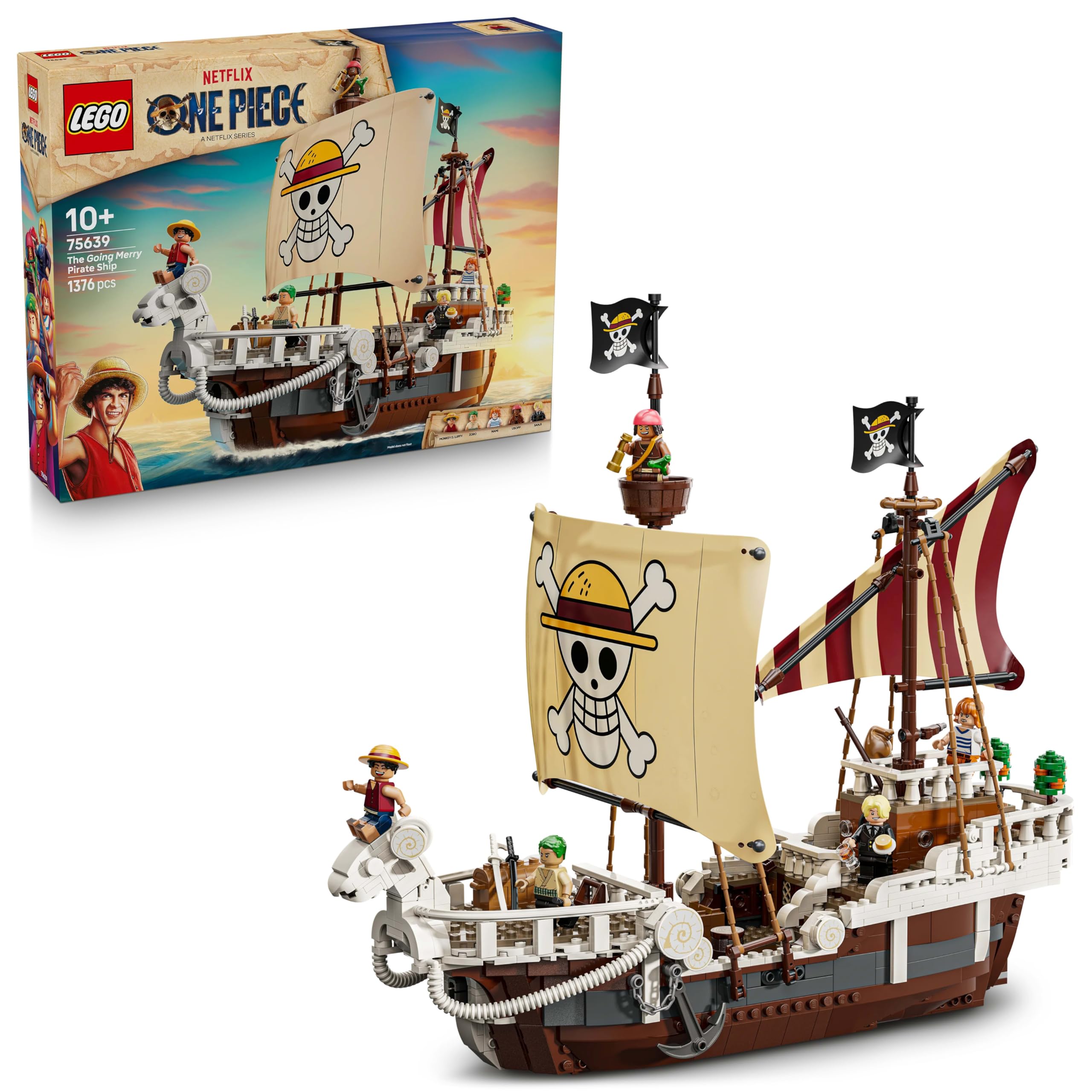 LEGO ONE PIECE Going Merry Pirate Ship - 1376-Piece Building Set for Ages 10+ 1