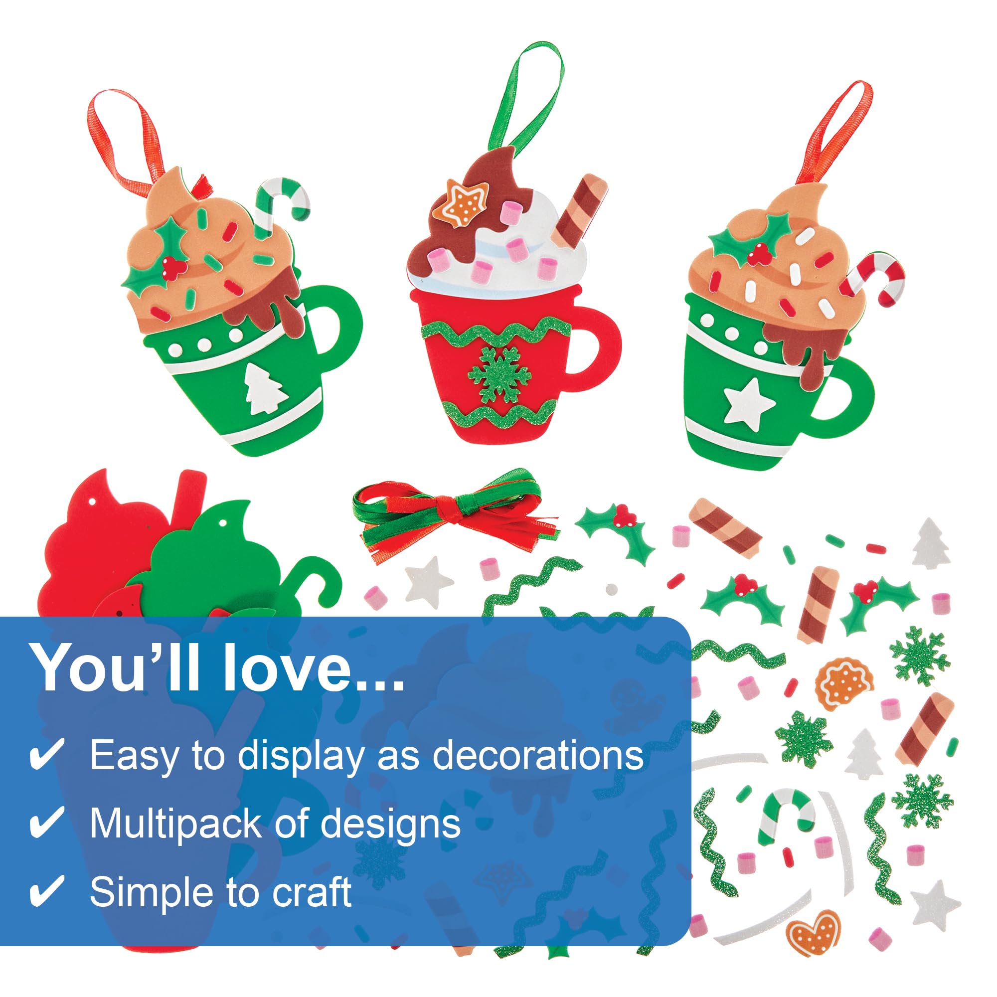 Baker Ross FN337 Hot Chocolate Christmas Mugs Decoration Kits - Pack of 8 9
