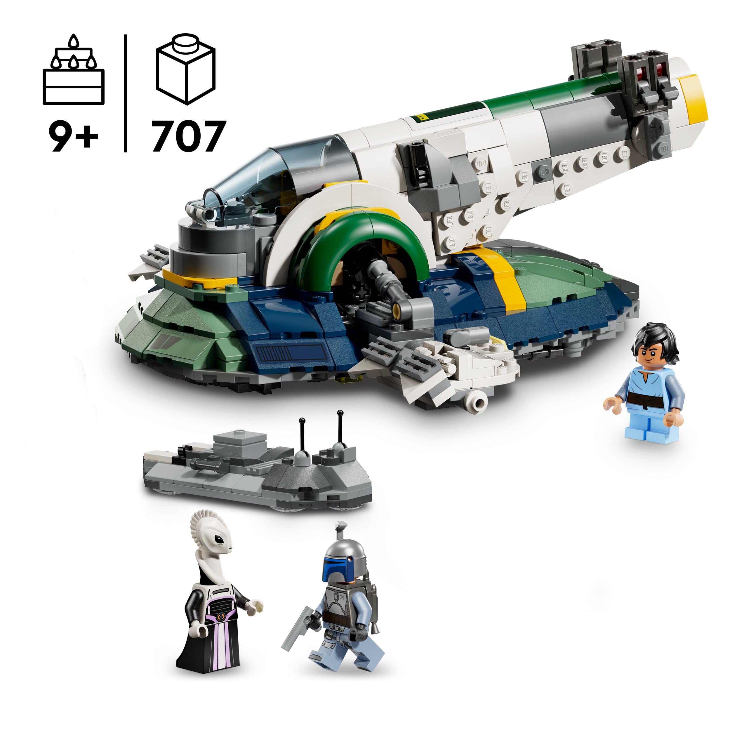 LEGO Star Wars 75433 Jango Fett's Starship - Buildable Play & Display Toy with Rotating Wings for Ages 9+ 2