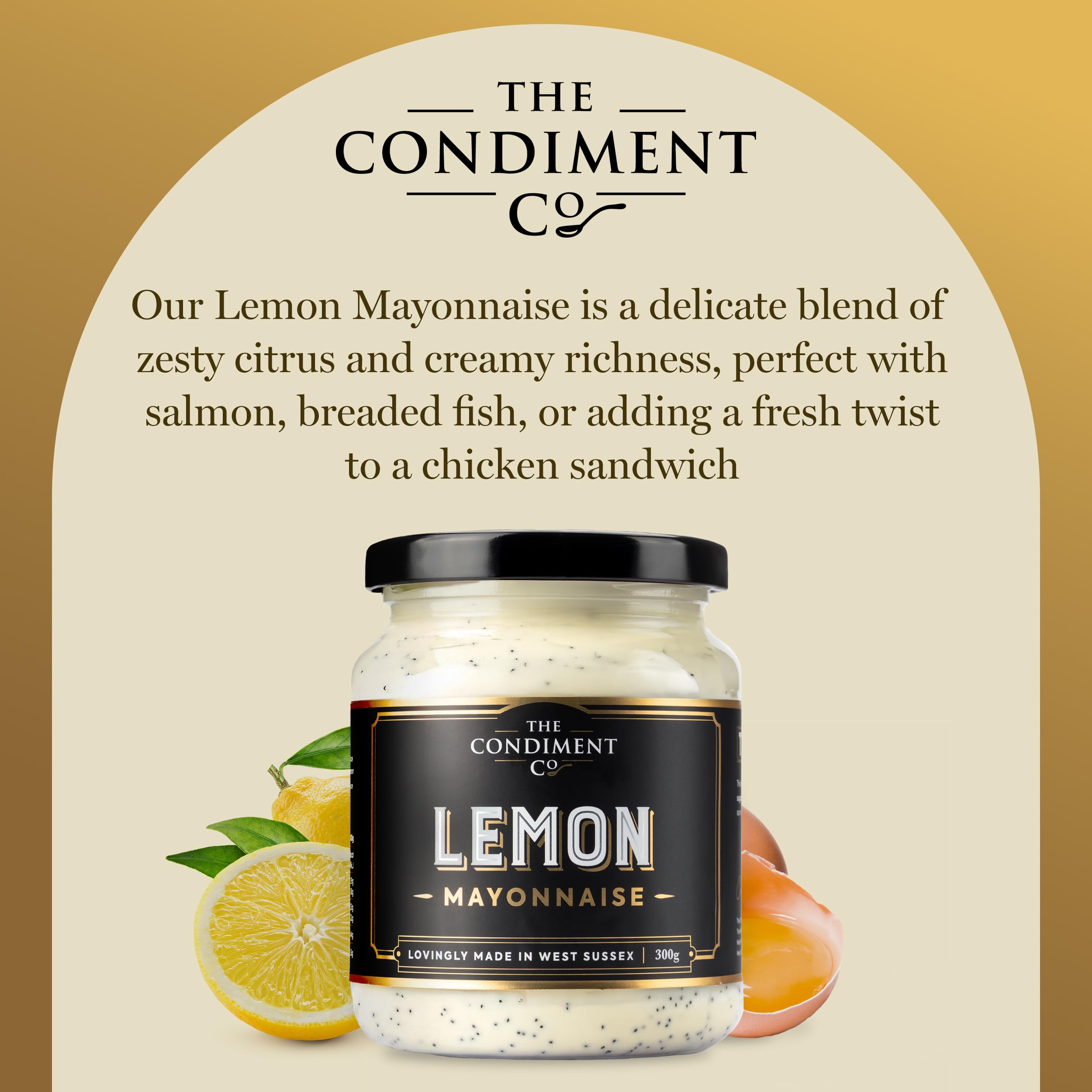 The Condiment Company Lemon Mayonnaise (300g Jar) - Free Range, Gluten Free 10