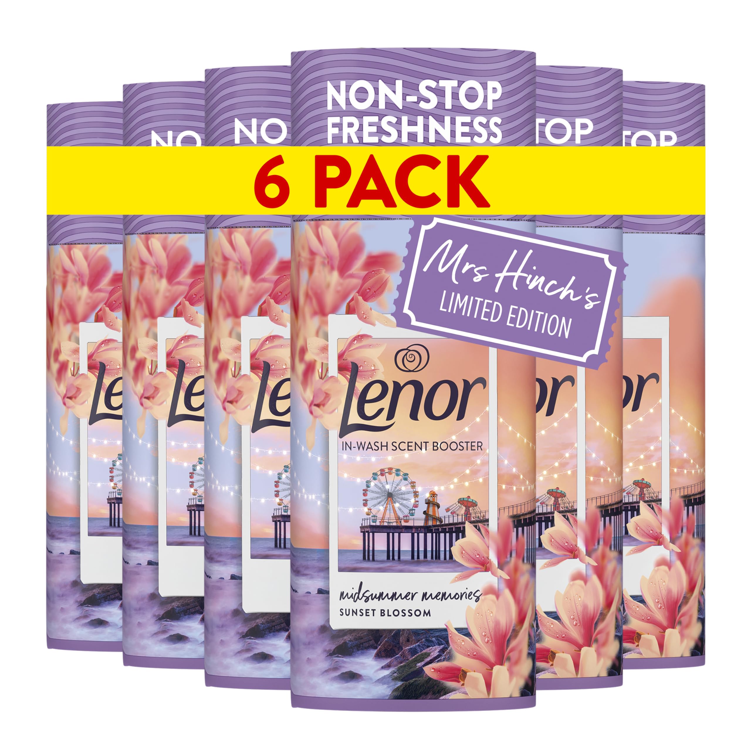 Lenor Scent Boosters - Non-Stop Freshness Up to 12 Weeks | 6 x 155g | Sunset Blossom Scent
