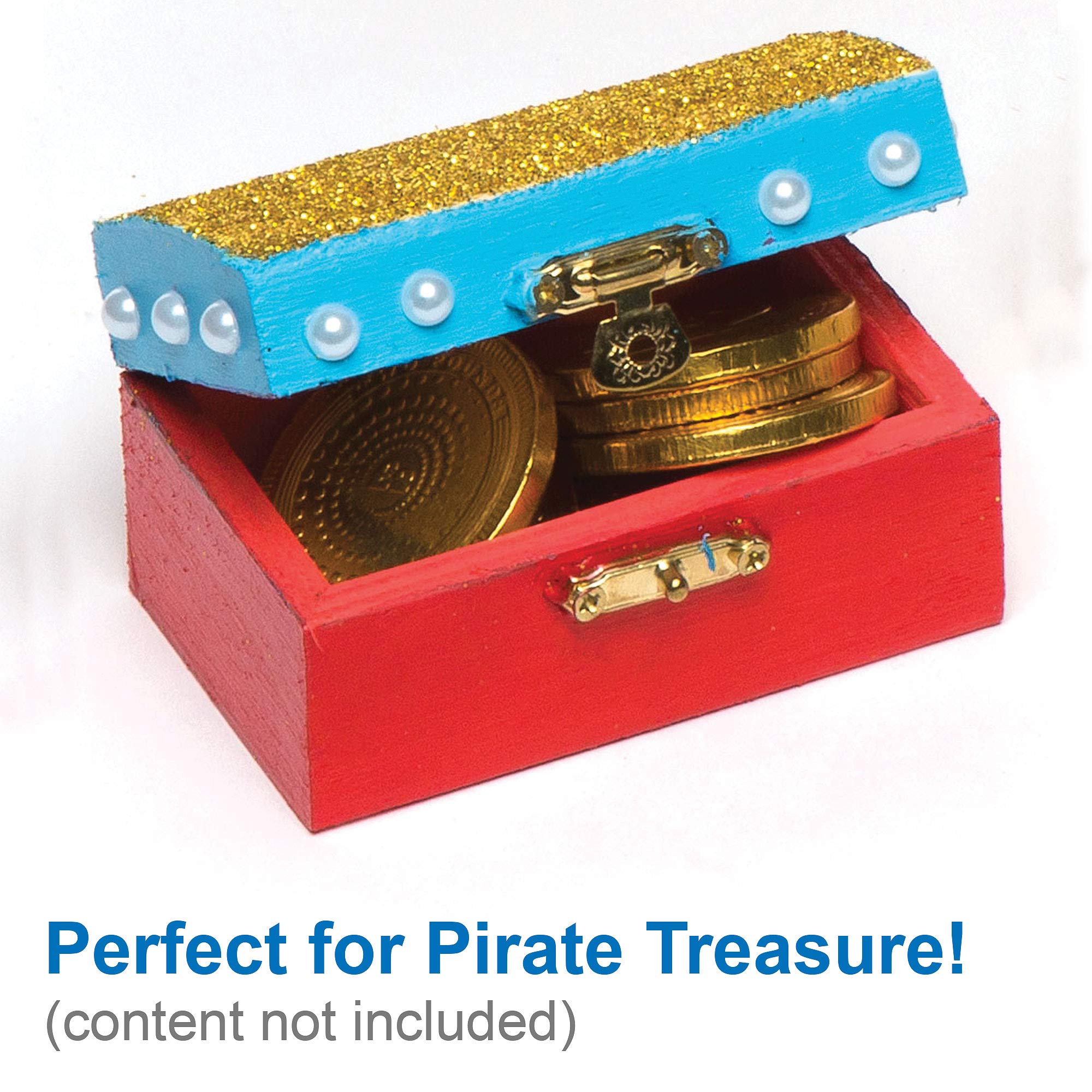 Baker Ross ET127 Mini Wooden Jewellery Box Treasure Chests - Pack of 4, 8cm x 5cm | Craft Kit 5
