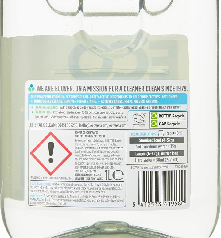 Ecover Non-Bio Laundry Liquid - Lavender & Sandalwood (1L, 28 Washes)