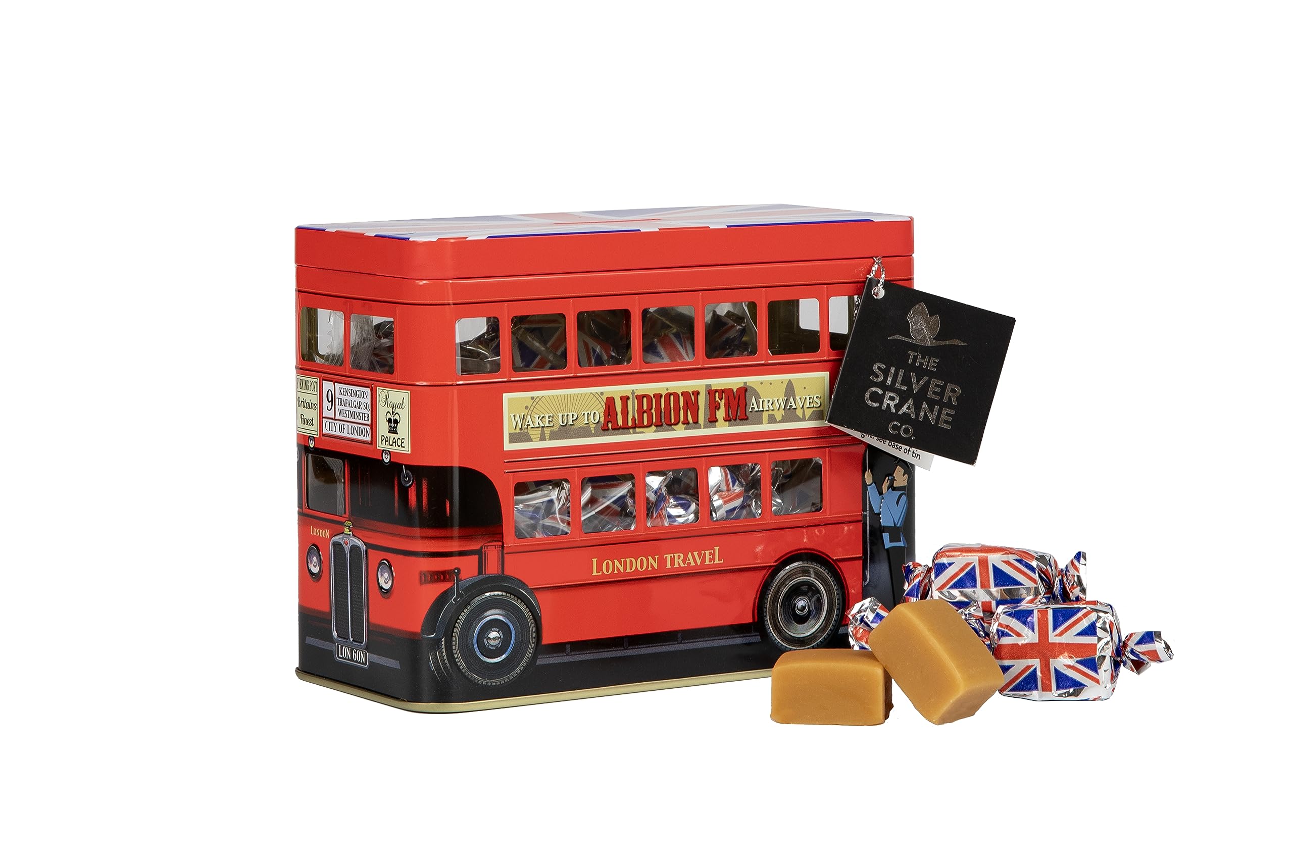 CRAFTin London Bus Souvenir Tin with 200g Vanilla Fudge | Vegetarian | Collectible Gift