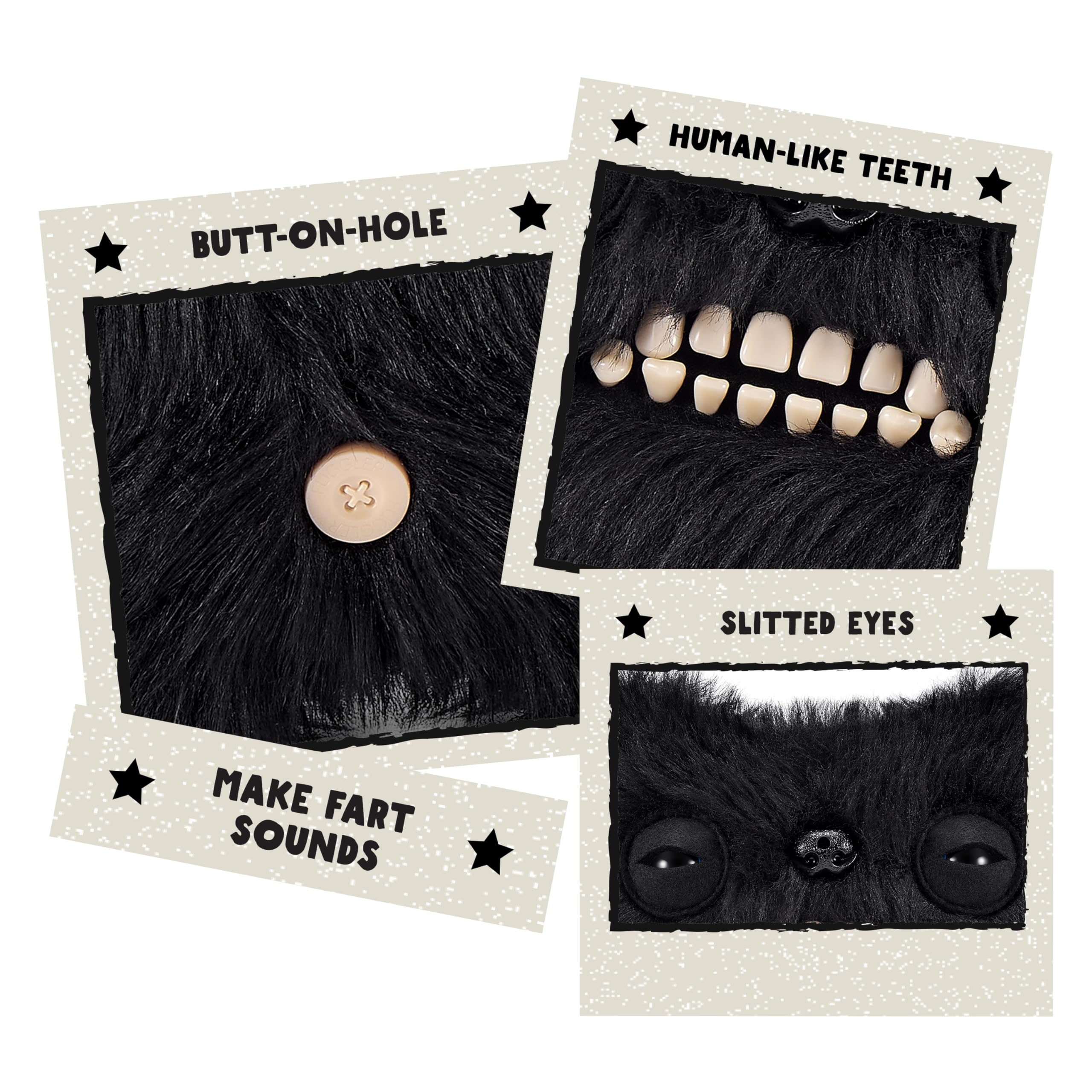 Fuggler Fart Face 9-inch Plush Toy - Motion-Activated Fart Sounds, Collectible with Human-Like Teeth 5