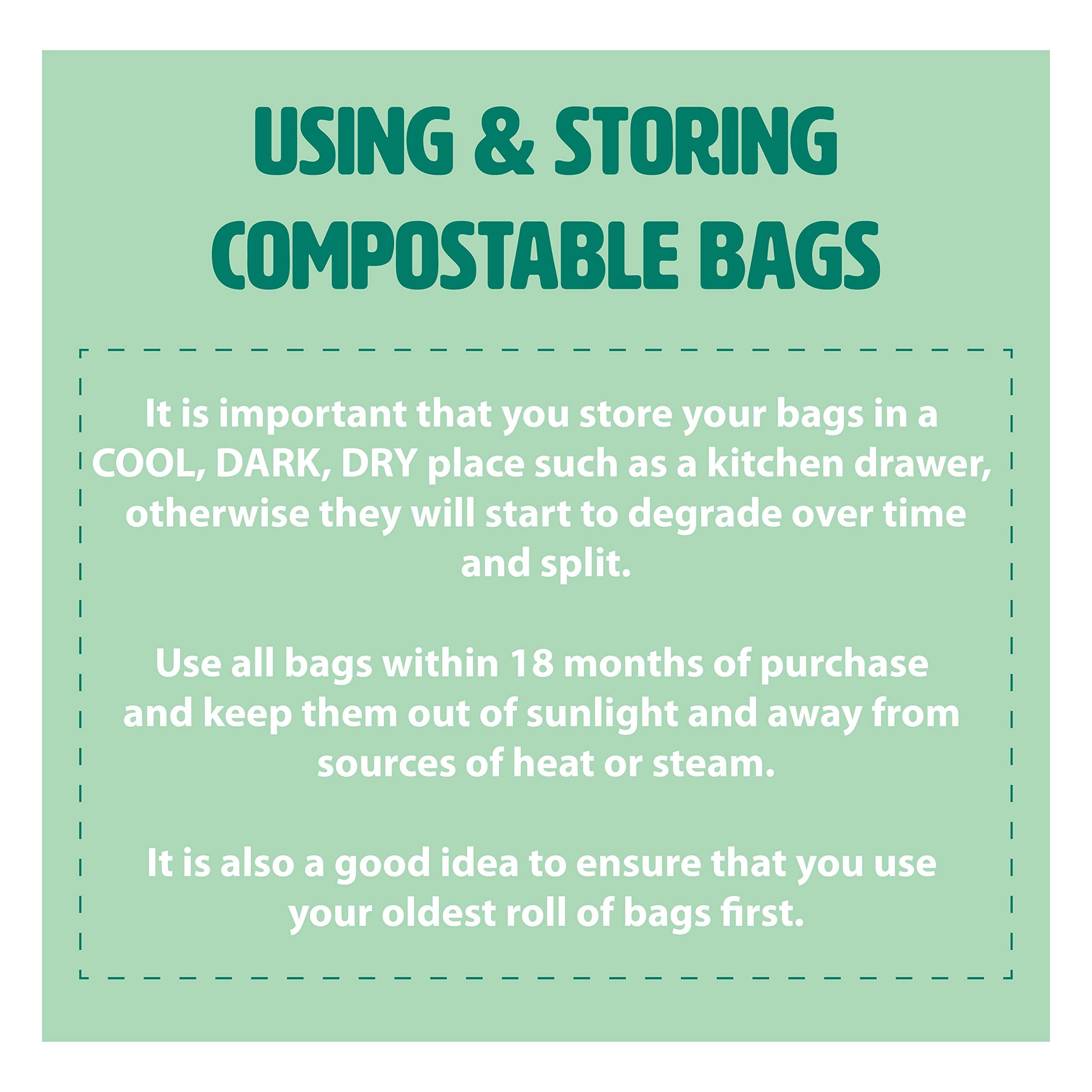 All-Green 10L-2 Compostable Bag for Kitchen Caddy - 10 Litre, 50 Bags (2 Rolls) 8