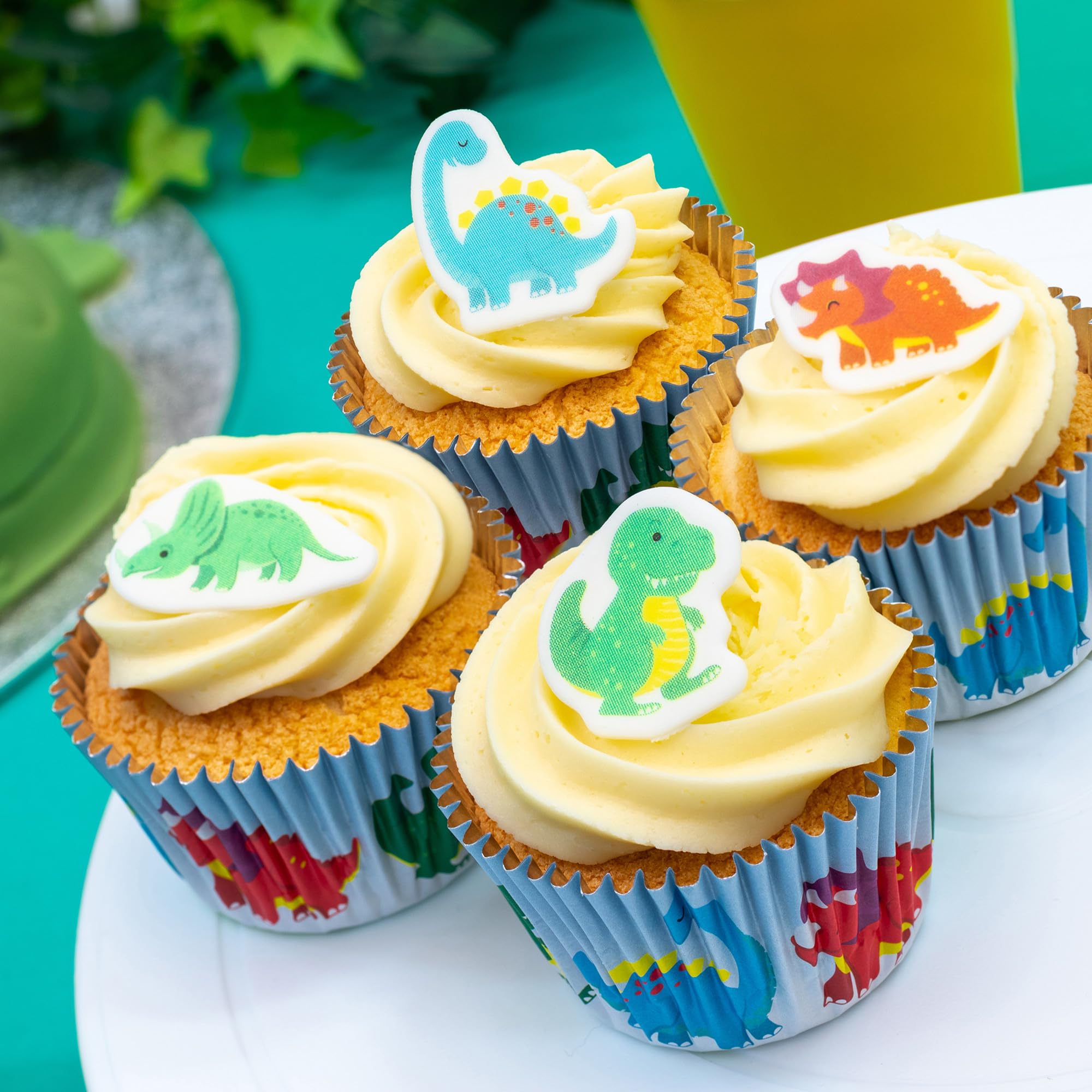 Culpitt - Dinosaur Sugar Decorations 32 Pack Edible Cupcake Toppers 8
