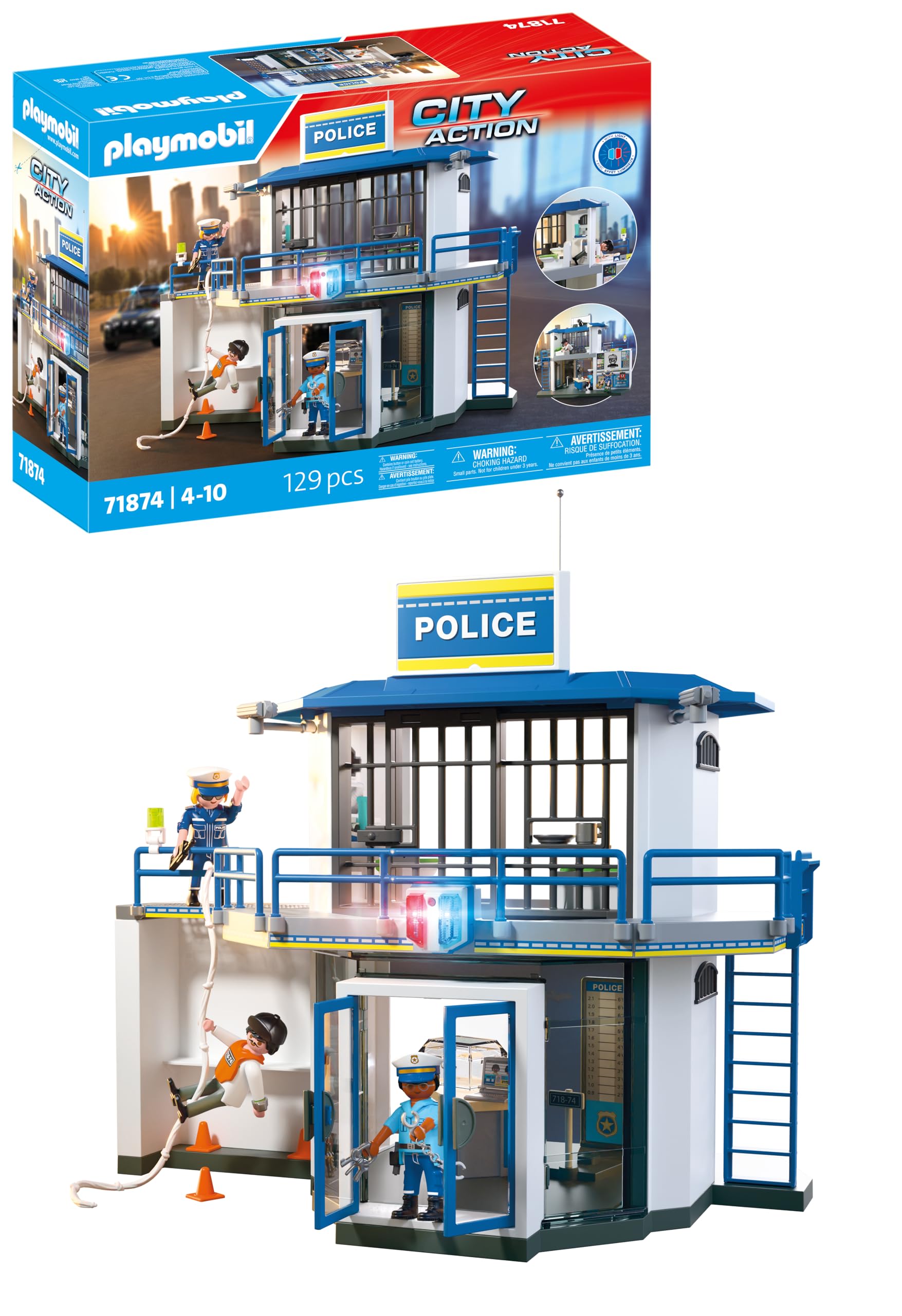 Playmobil Police Station with Investigation Room - Action Playset for Ages 4-10